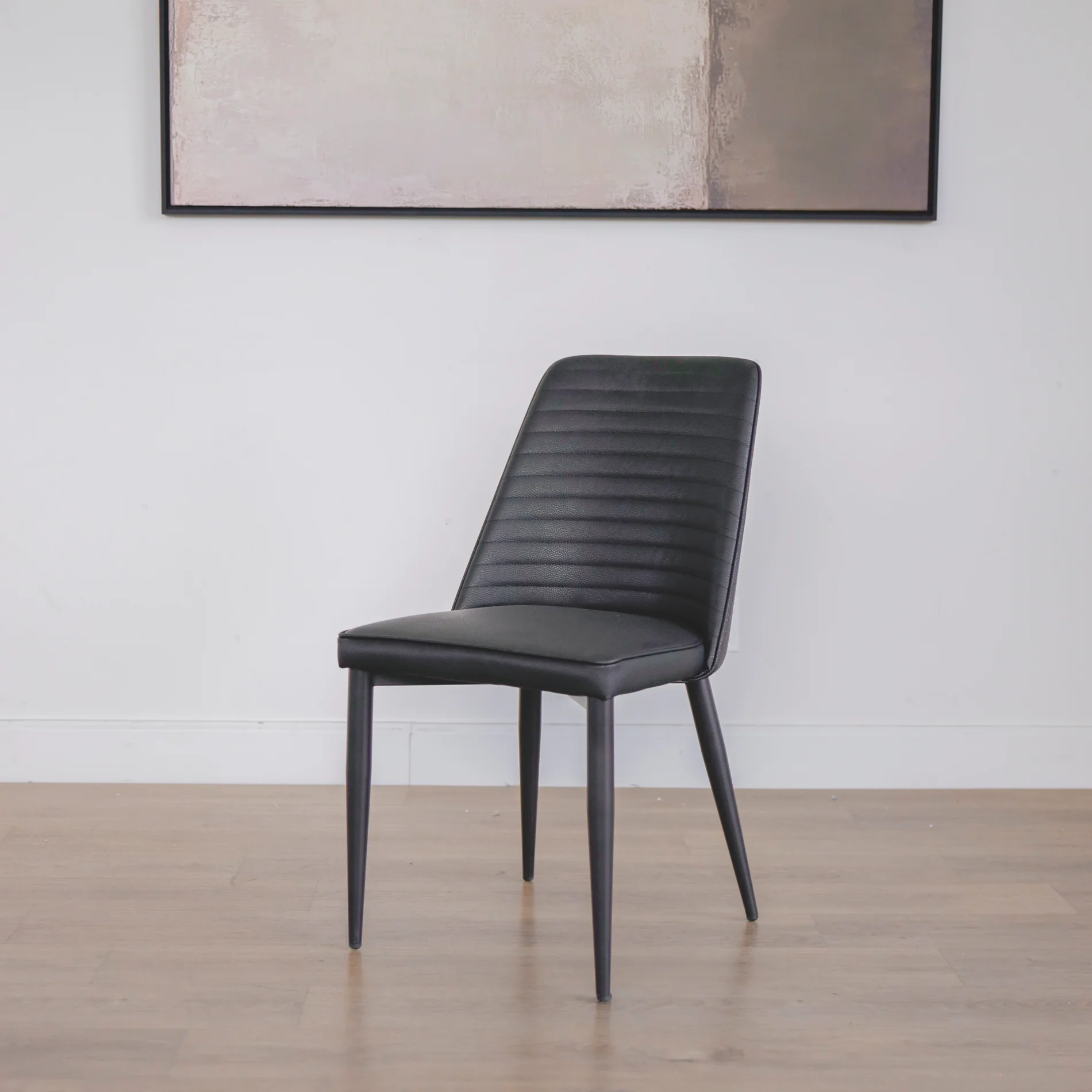 Chaise de cuisine en cuir végane noir - Alice