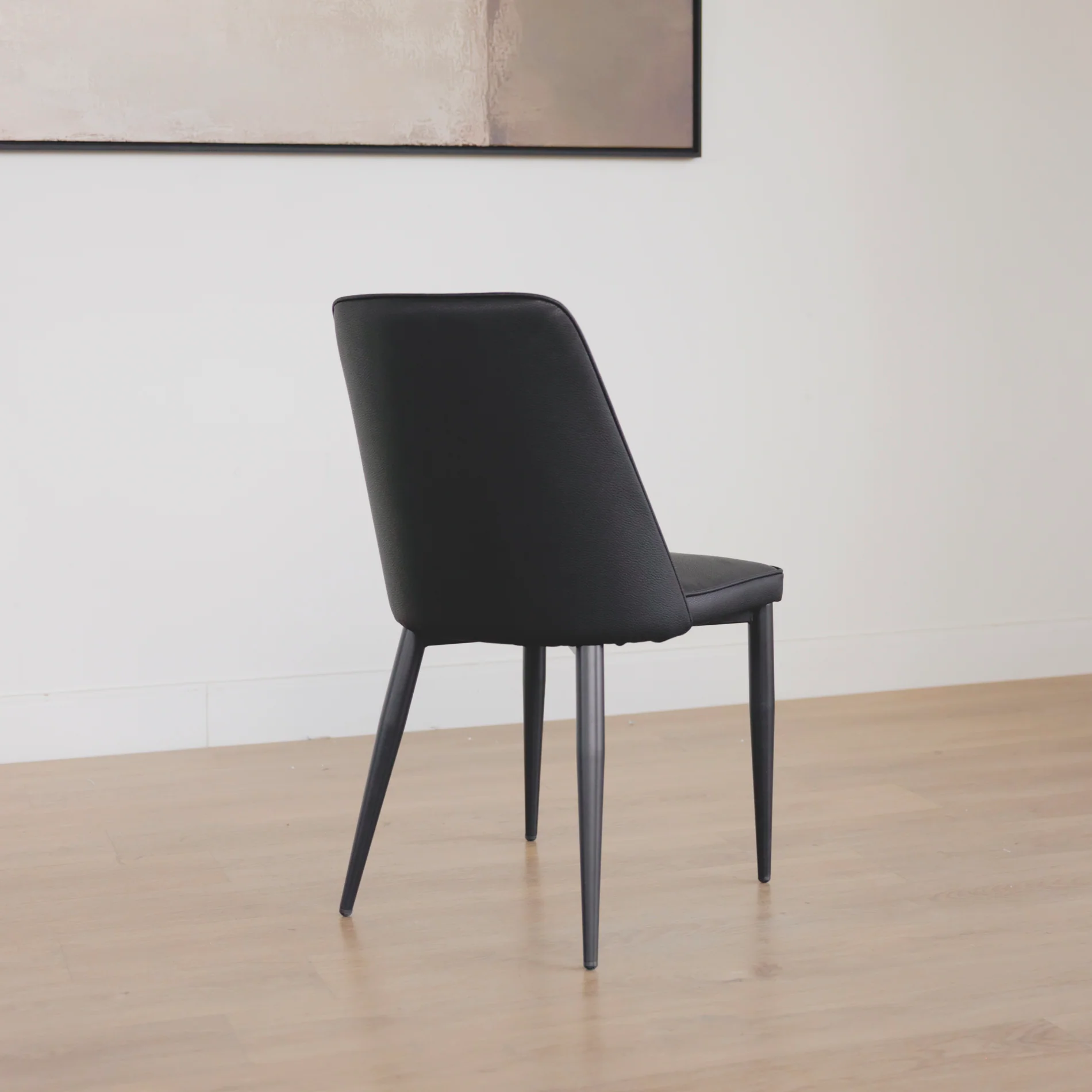 Chaise de cuisine en cuir végane noir - Alice - Image 3