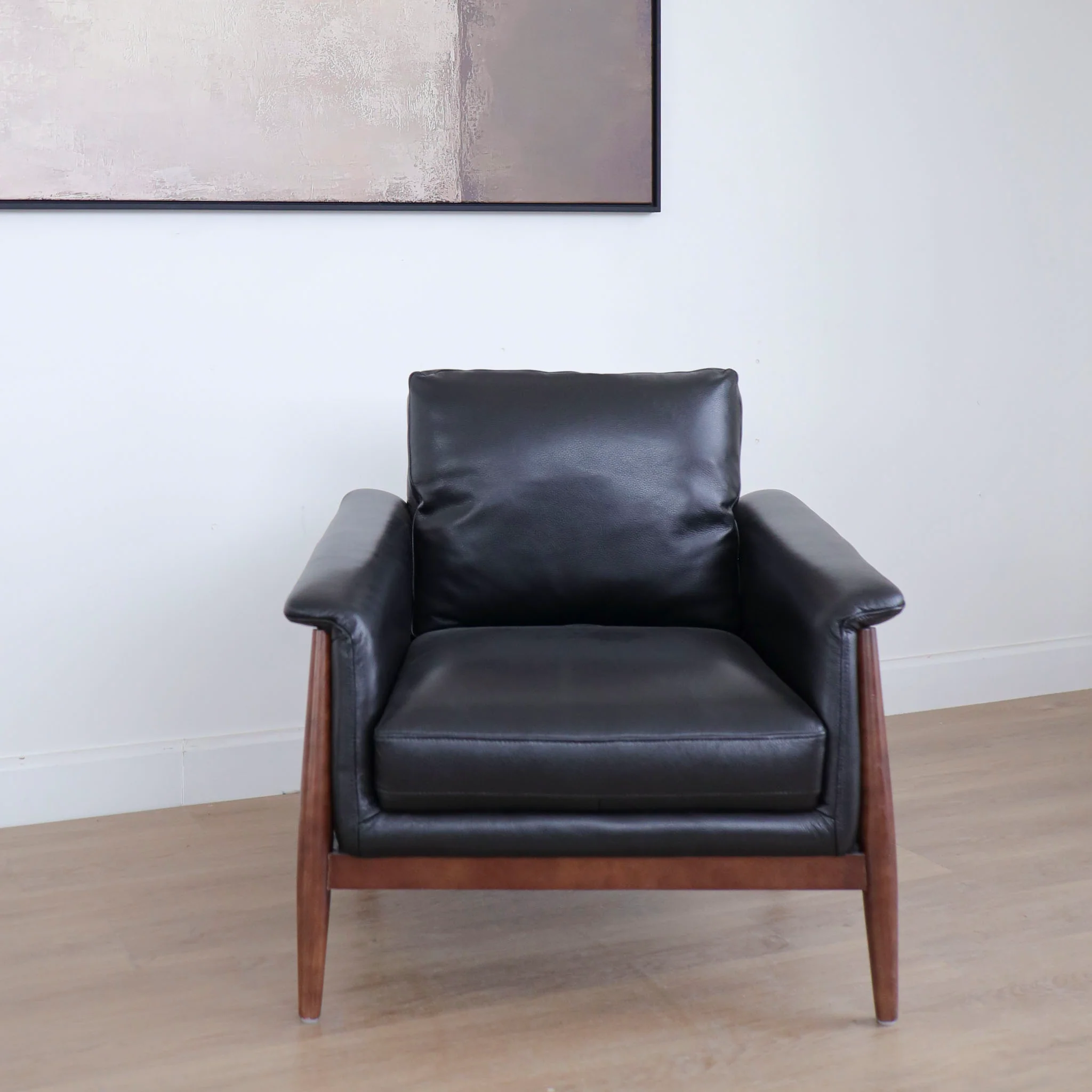 Fauteuil en cuir noir - Arnold - Image 4