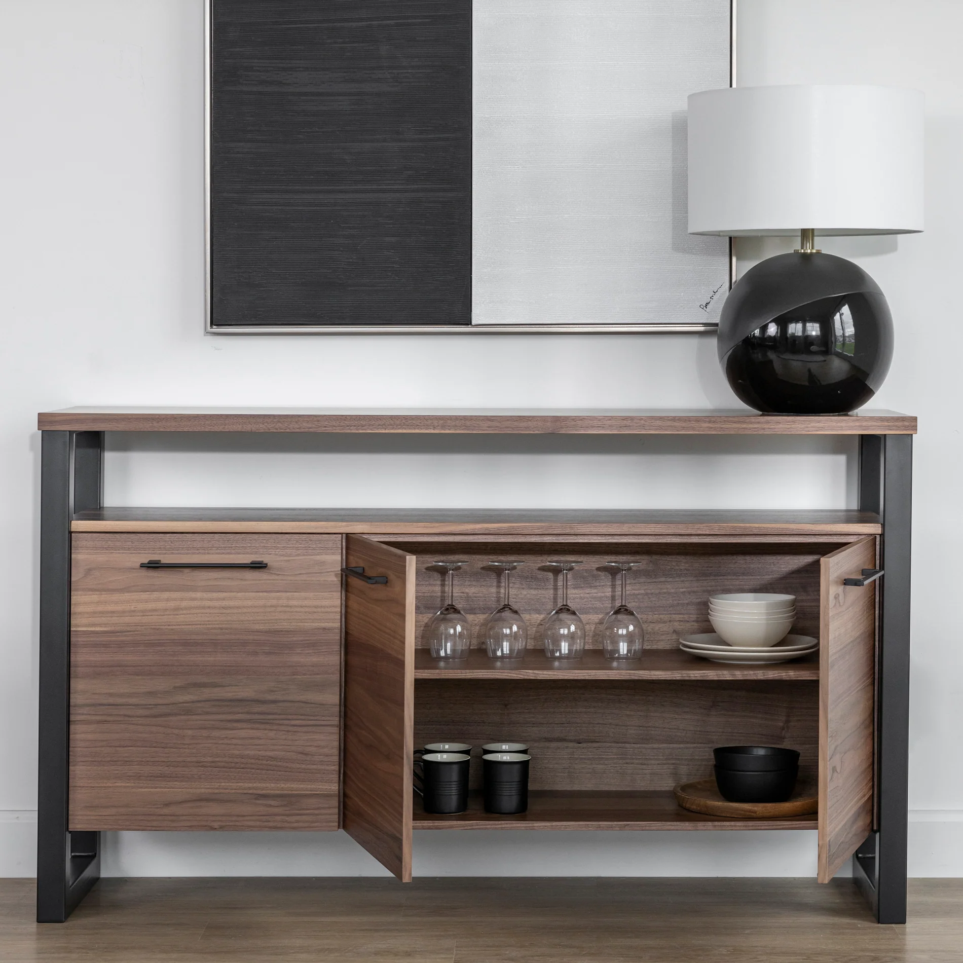 Buffet en noyer naturel - Augusta - Image 6