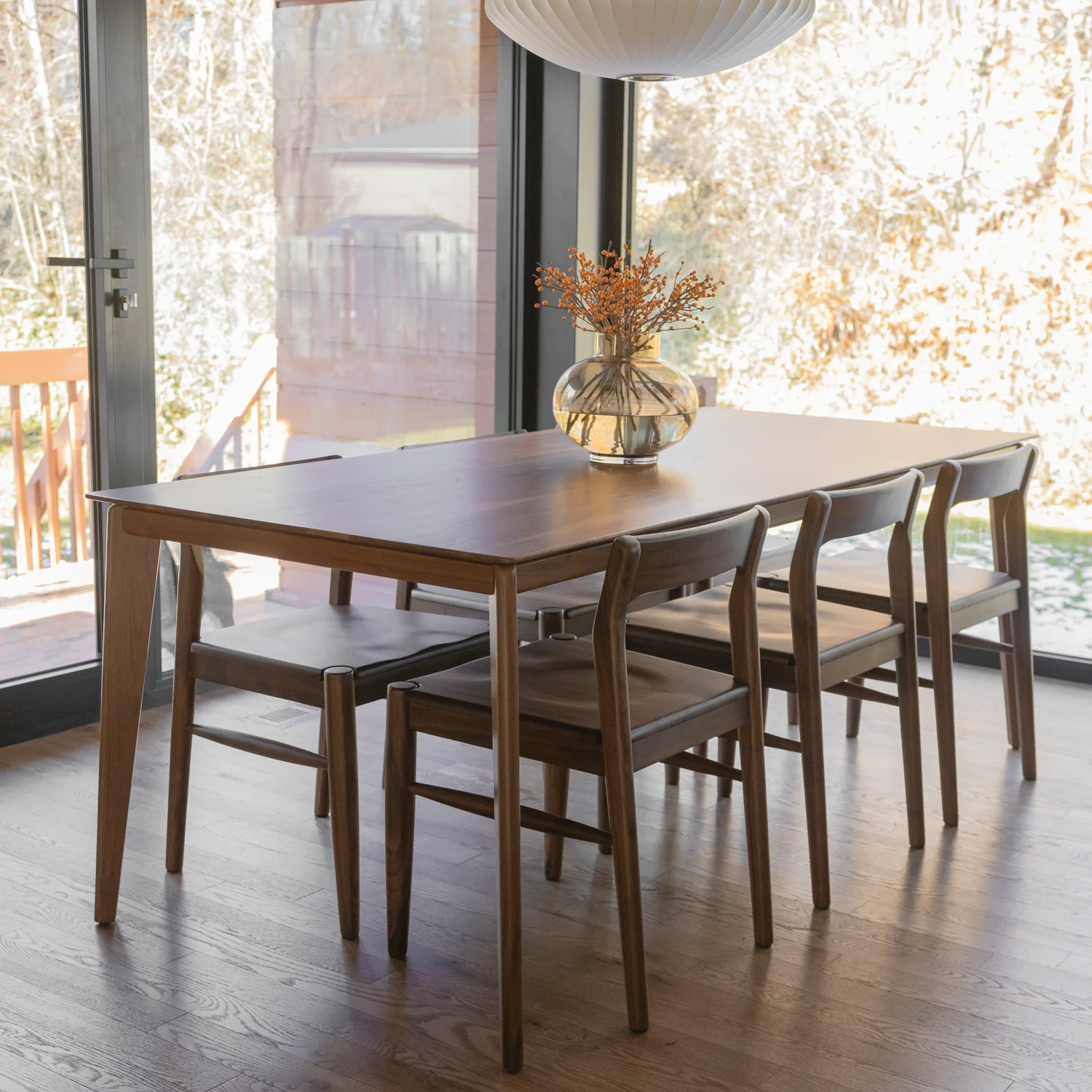 Chaise de cuisine en noyer naturel -  Arthur - Image 5