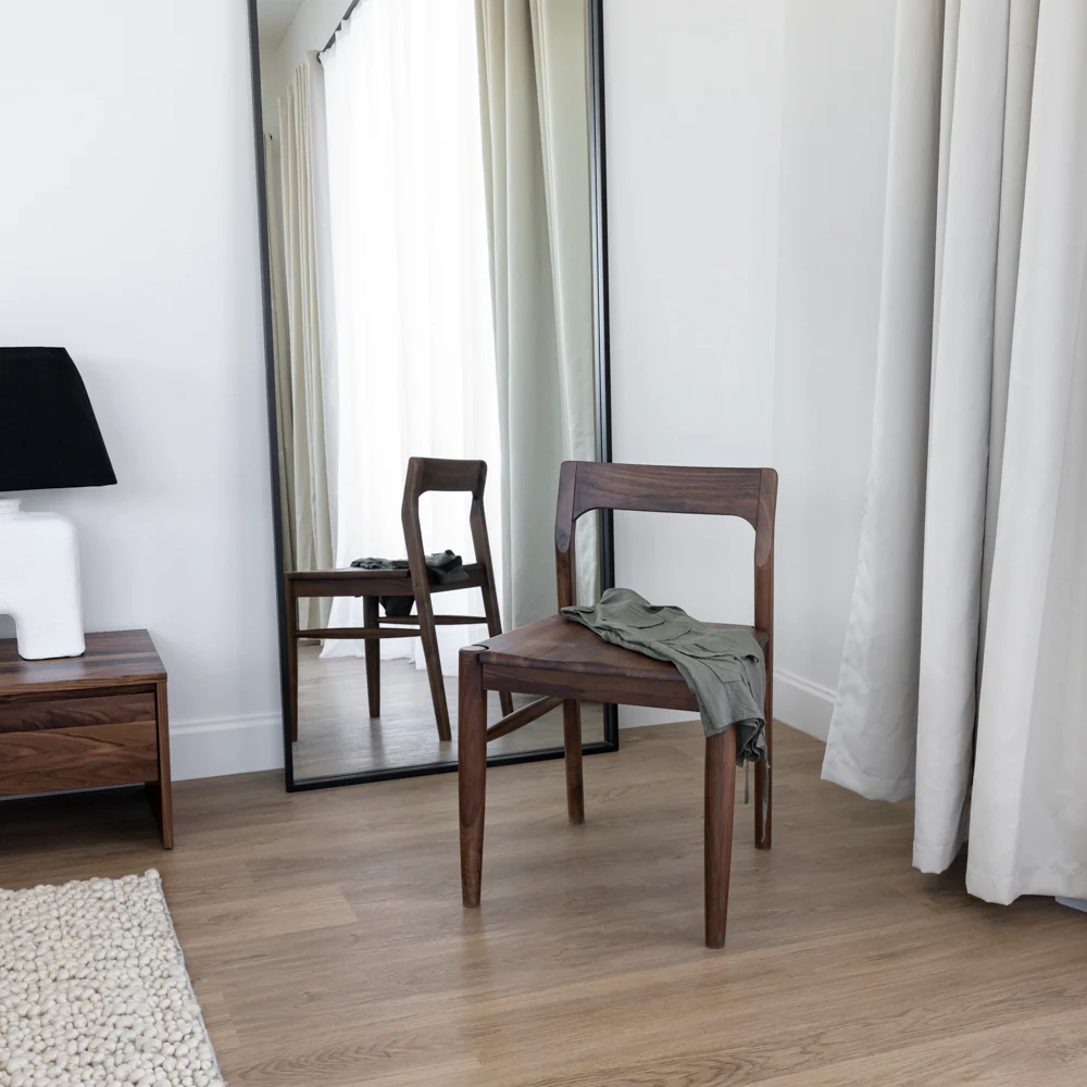 Chaise de cuisine en noyer naturel -  Arthur - Image 6