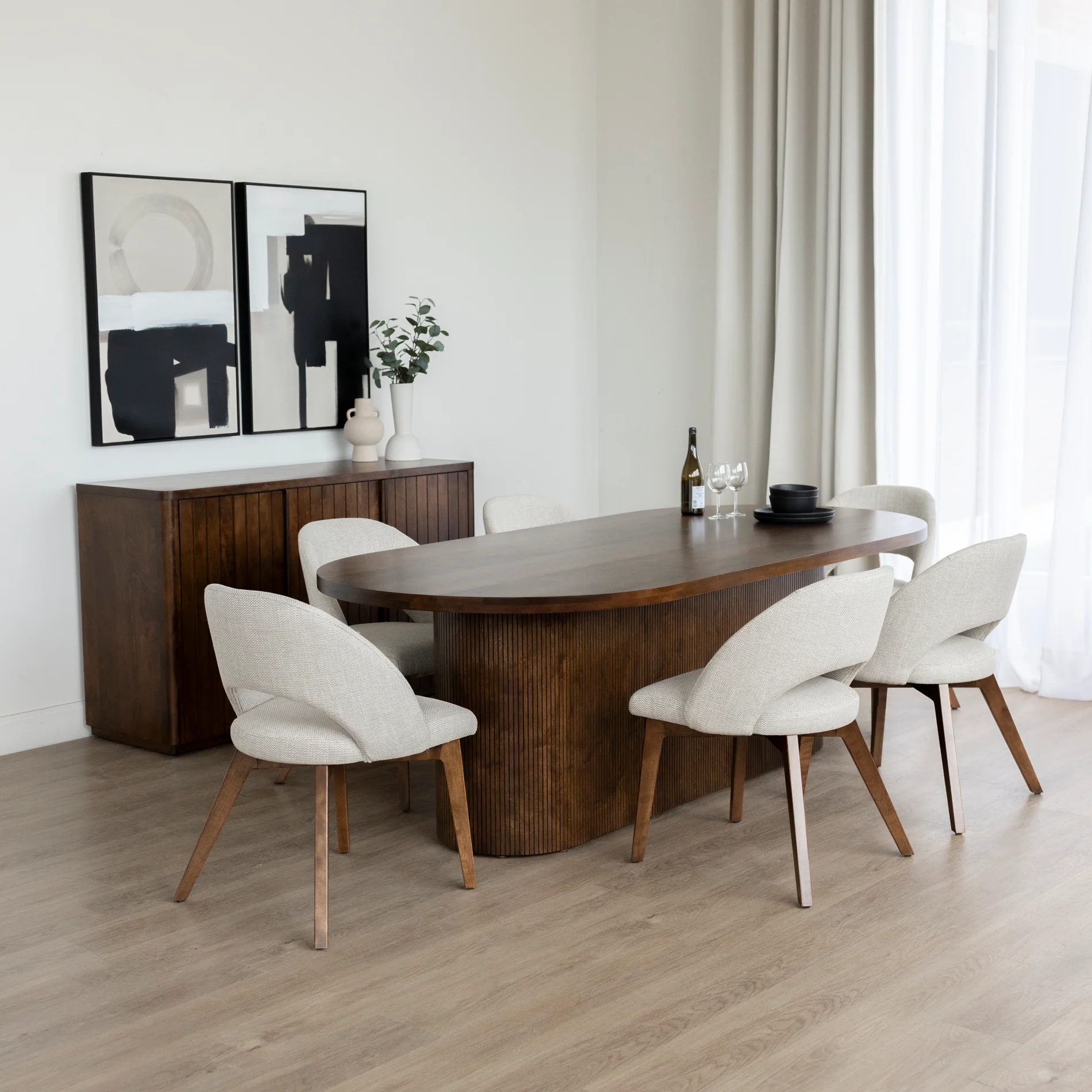 Chaise de cuisine en tissu reflet d'argent - Beth - Image 10