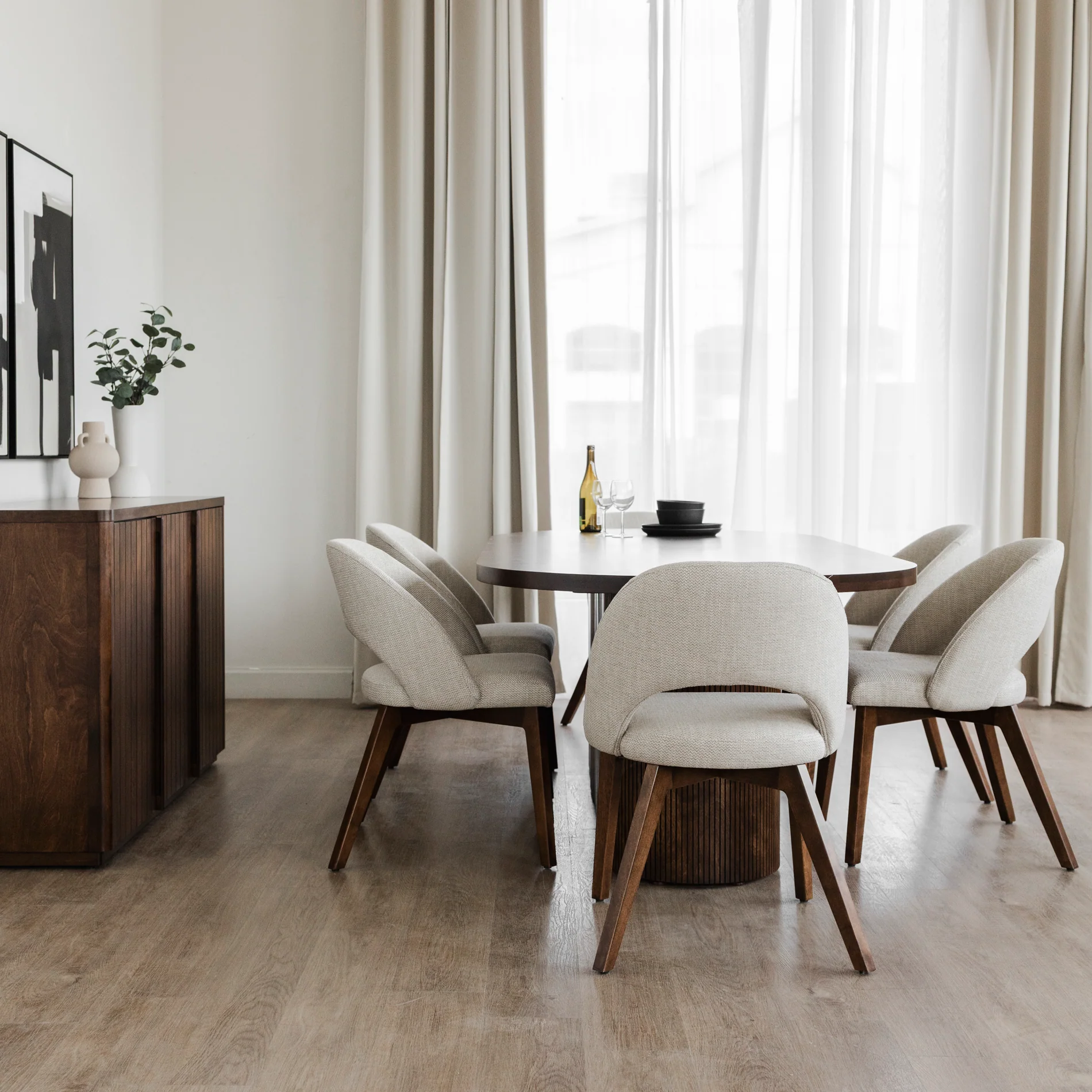 Chaise de cuisine en tissu reflet d'argent - Beth - Image 13