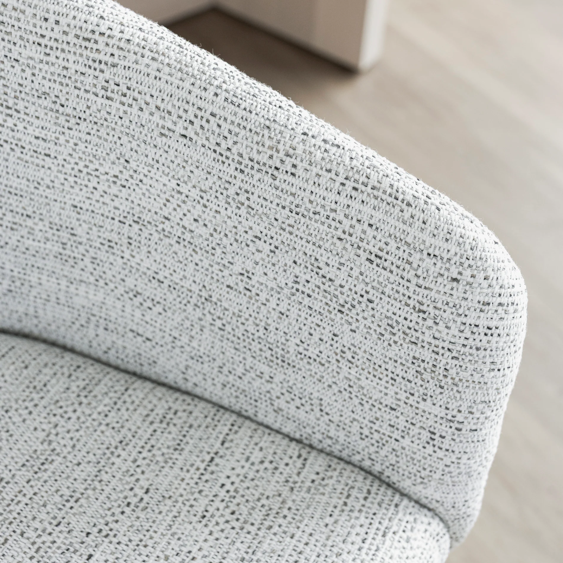 Chaise de cuisine en tissu crème marbré - Clara - Image 5