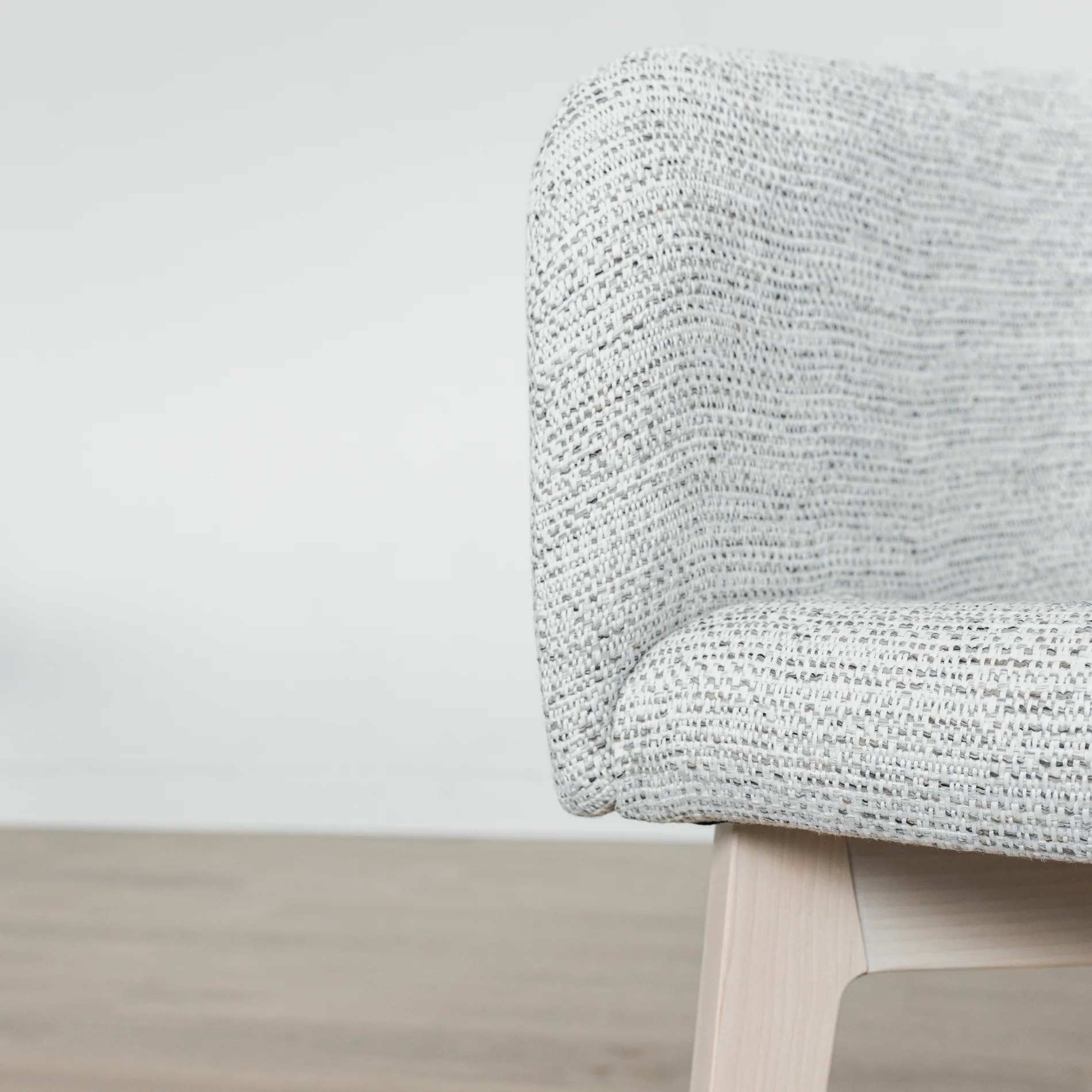 Chaise de cuisine en tissu crème marbré - Clara - Image 8