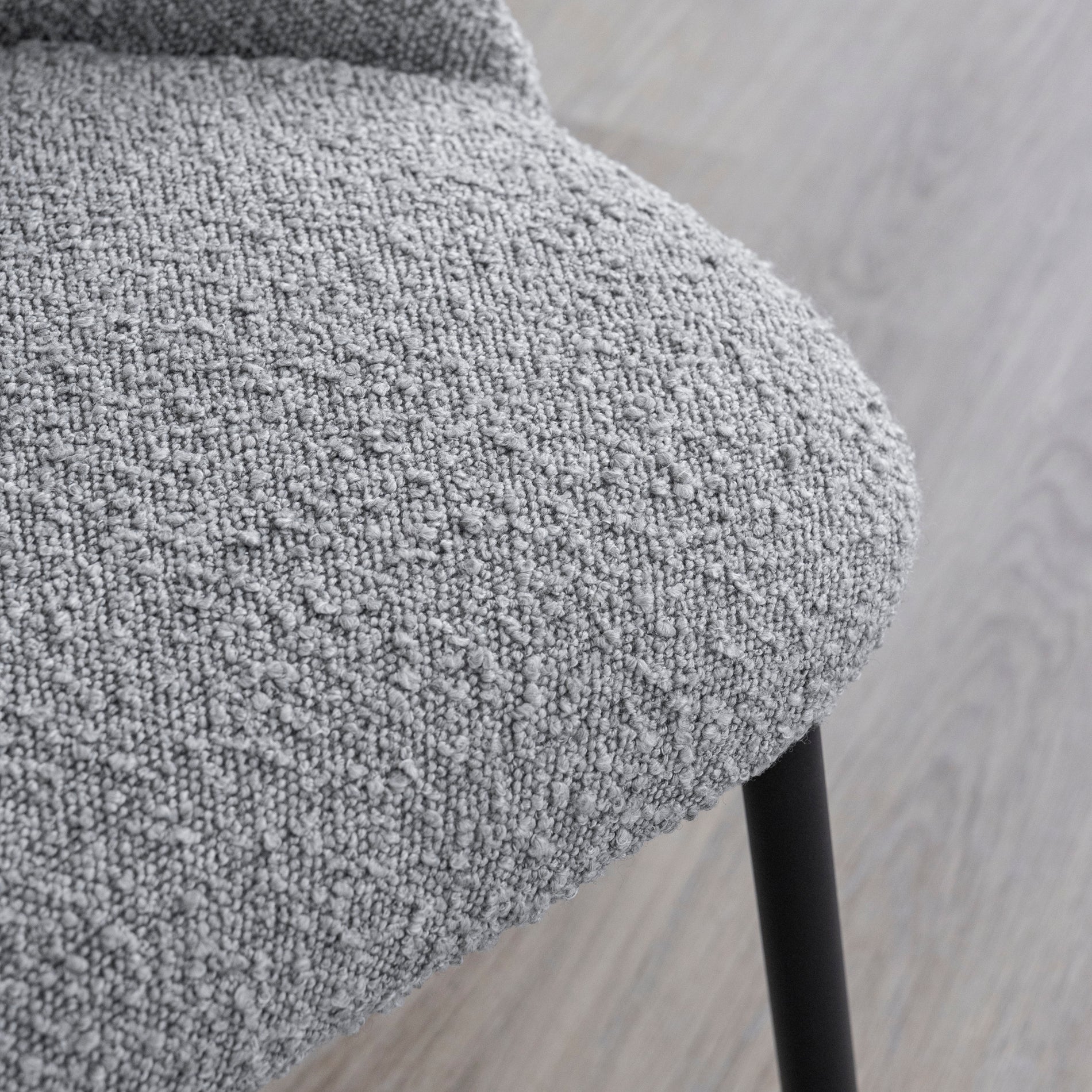Chaise de cuisine en tissu bouclé souris - Germaine - Image 3