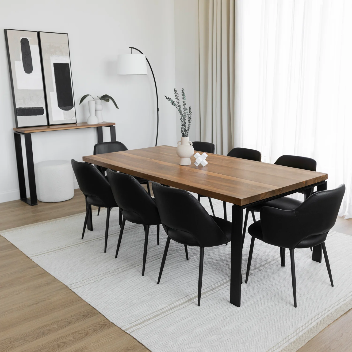 Chaise de cuisine en cuir noir - Germaine - Image 3