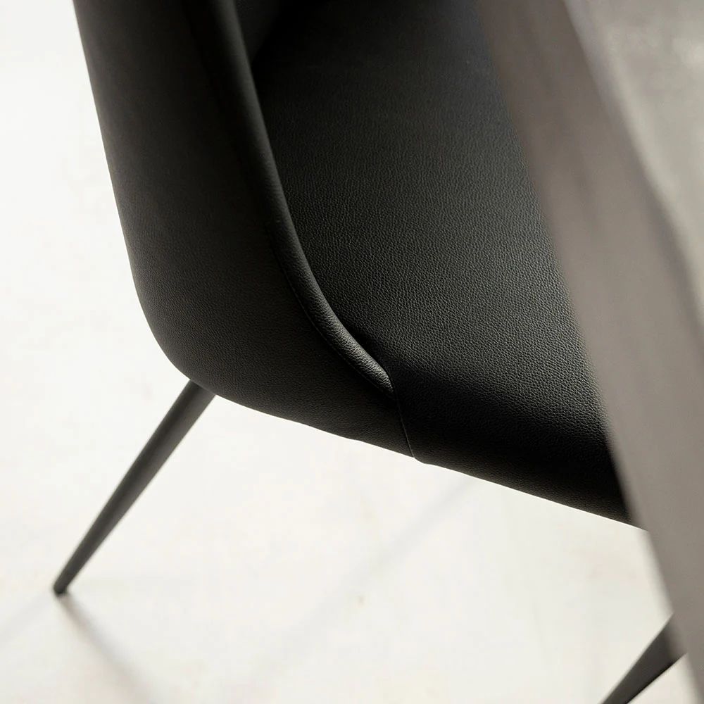 Chaise de cuisine en cuir végane noir - Lazarus - Image 3