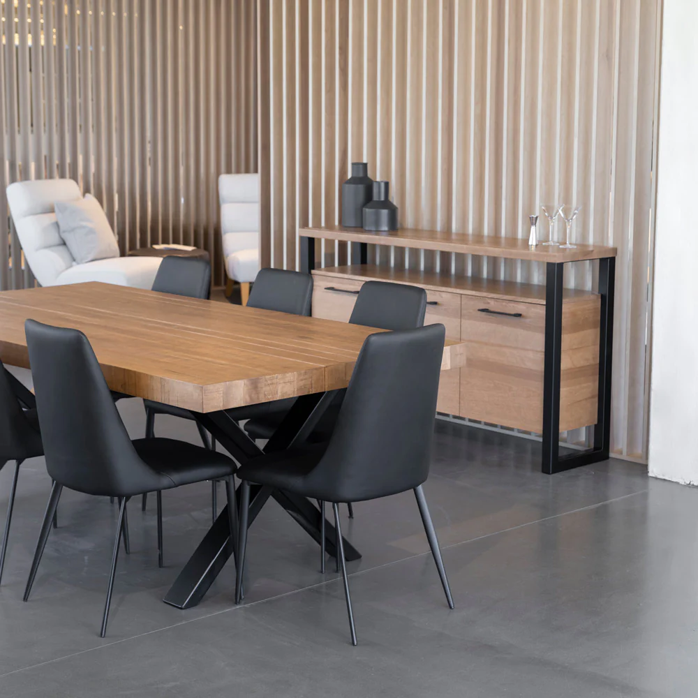 Chaise de cuisine en cuir végane noir - Lazarus - Image 6