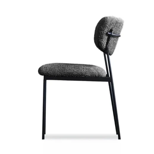 Chaise de cuisine en tissu bouclette ardoise -Lydia - Image 12
