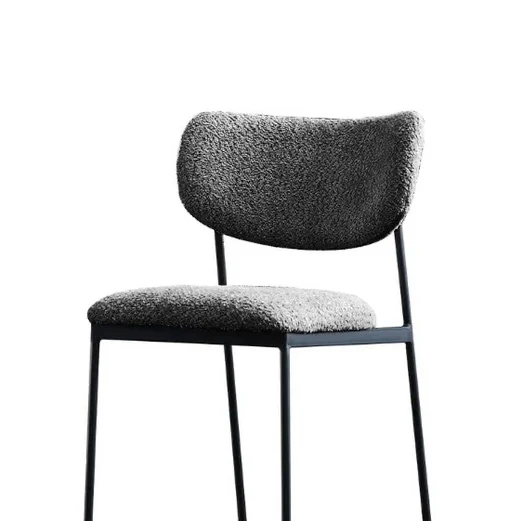 Chaise de cuisine en tissu bouclette ardoise -Lydia - Image 8
