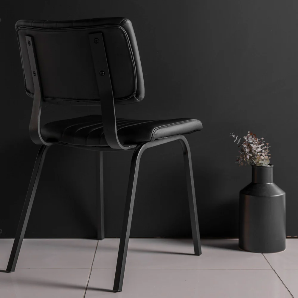 Chaise de cuisine en cuir végane noir - Mcgill - Image 4