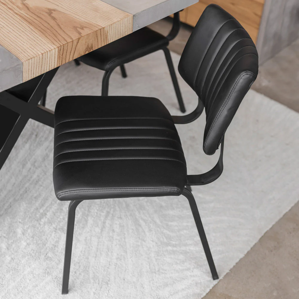 Chaise de cuisine en cuir végane noir - Mcgill - Image 7