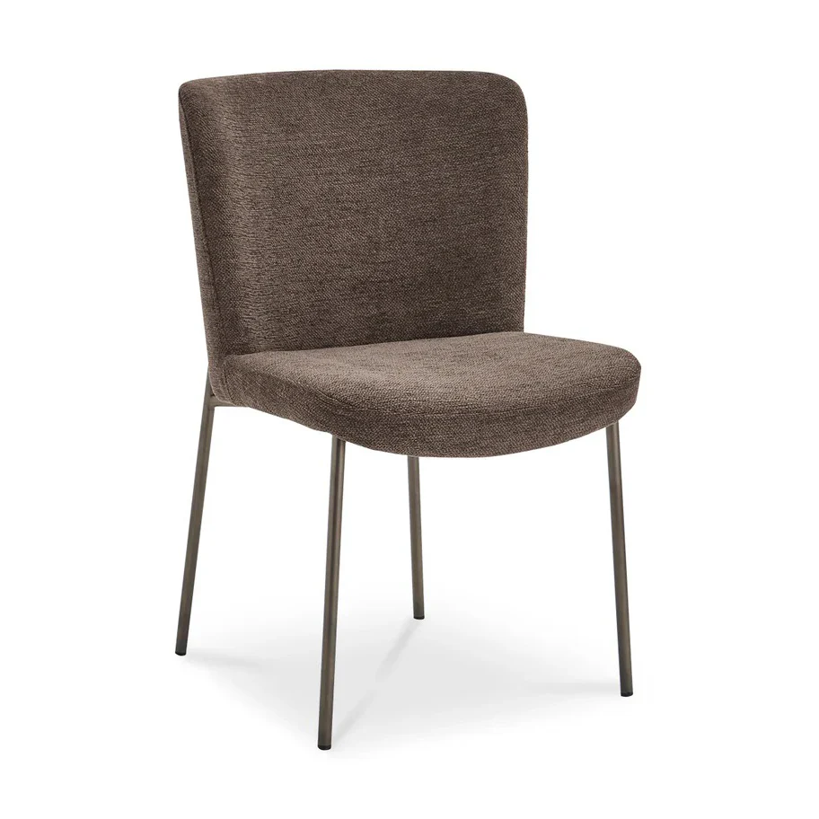 Chaise de cuisine en tissu brun - Nadeau