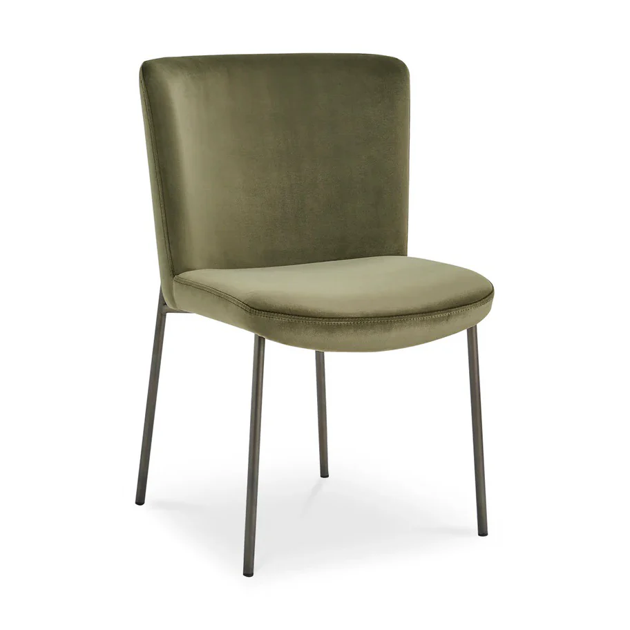 Chaise de cuisine en velours vert - Nadeau - Image 3