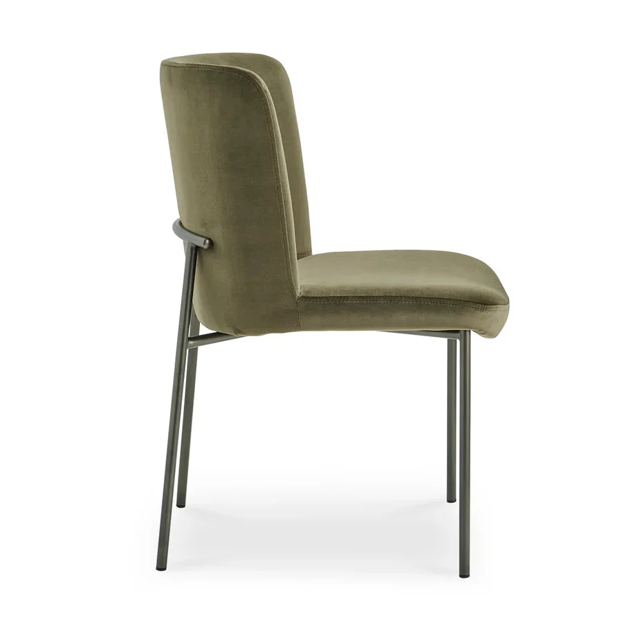 Chaise de cuisine en velours vert - Nadeau - Image 4