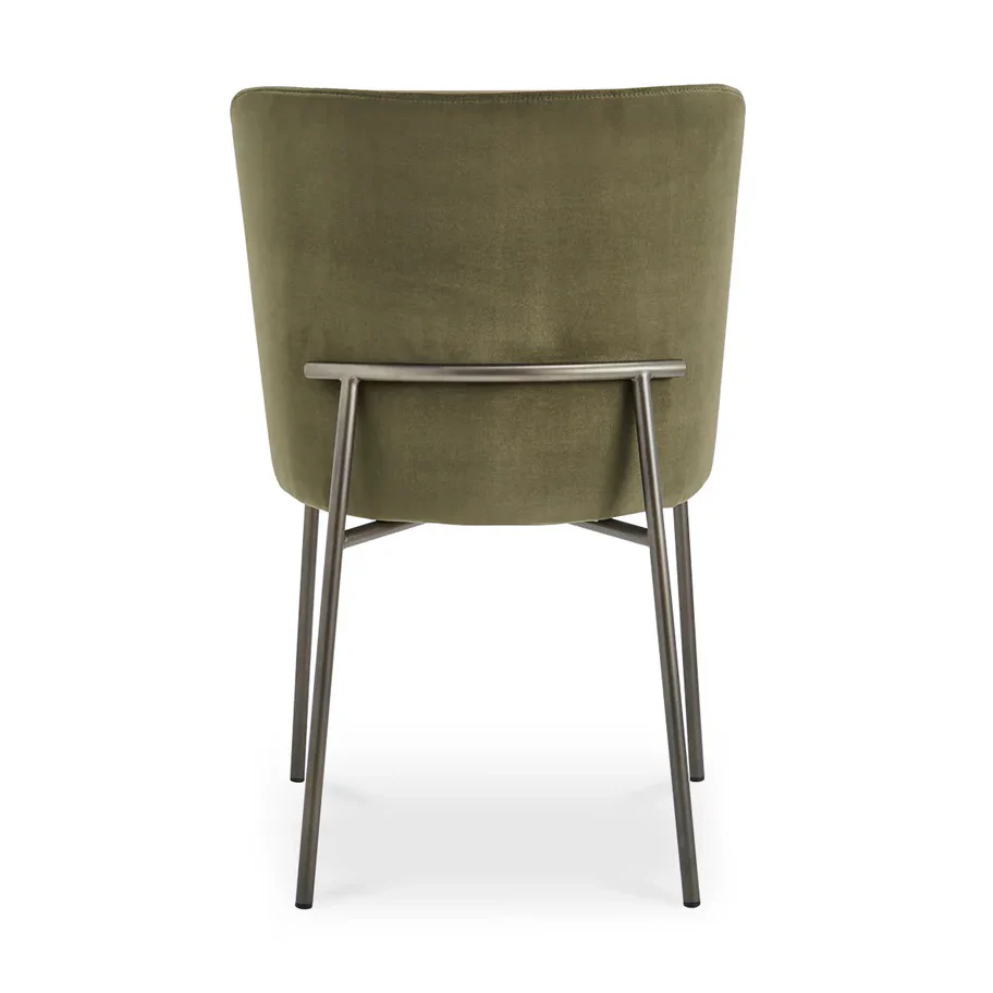 Chaise de cuisine en velours vert - Nadeau - Image 5