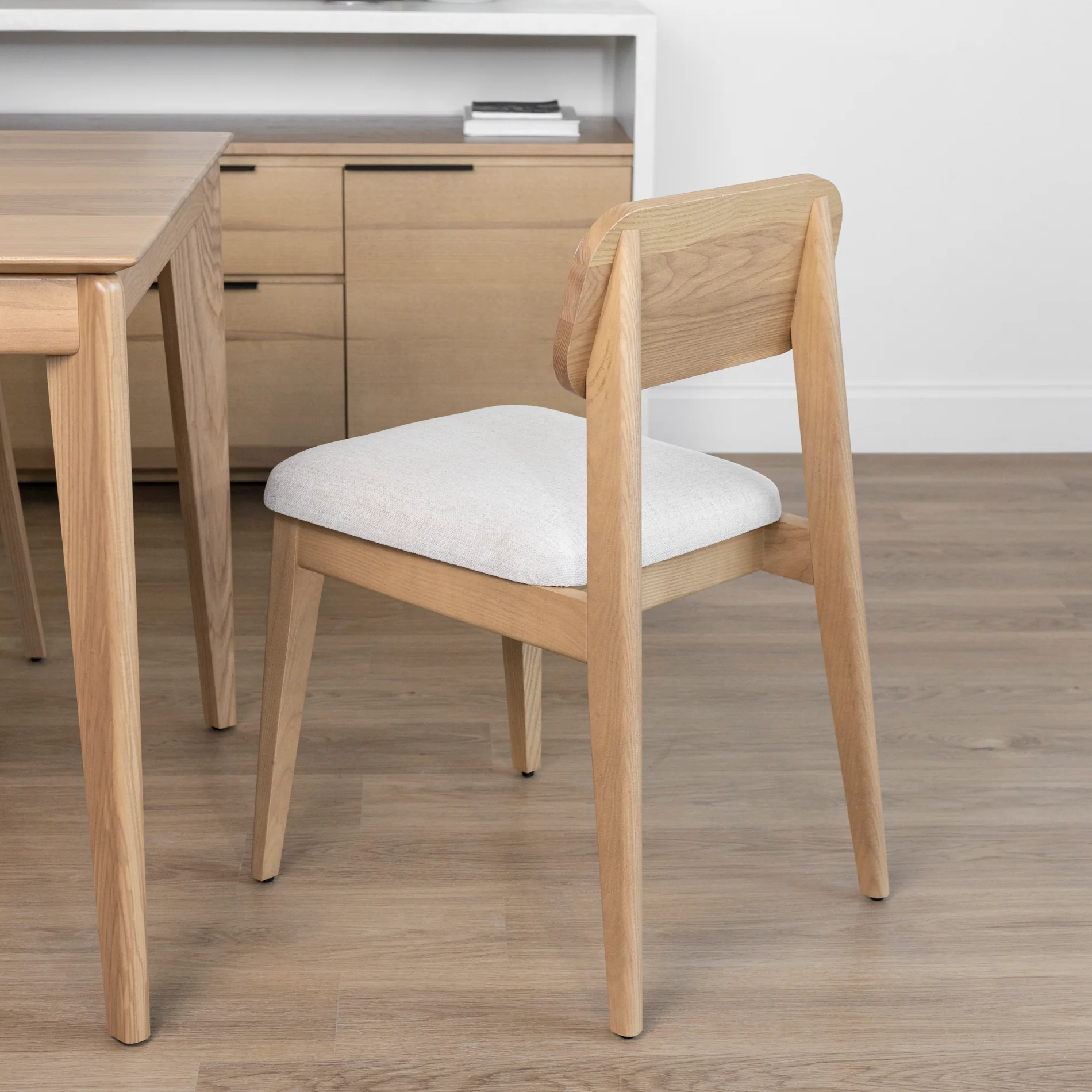 Chaise de cuisine en tissu sablon et frêne blond - Nora - Image 5