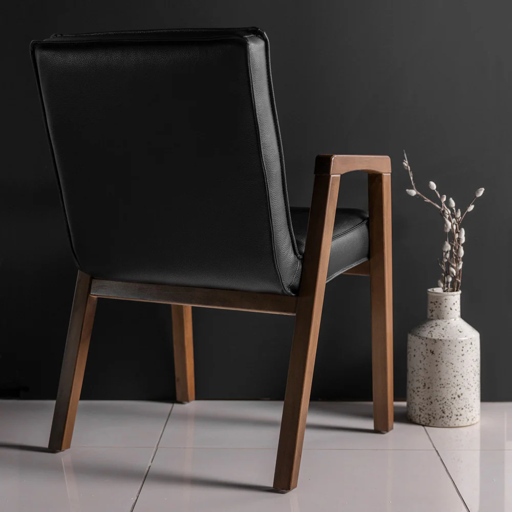 Chaise de cuisine en cuir végane noir - Panama - Image 10