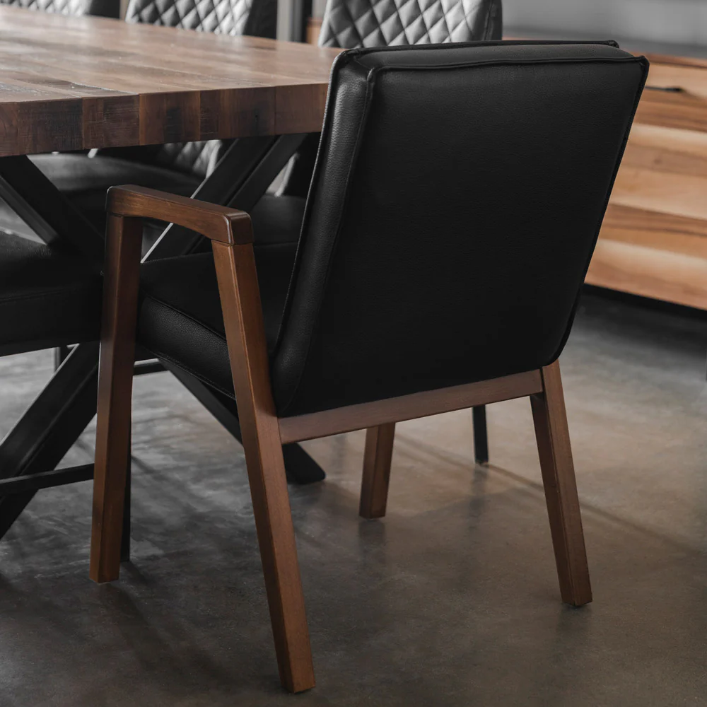 Chaise de cuisine en cuir végane noir - Panama - Image 6