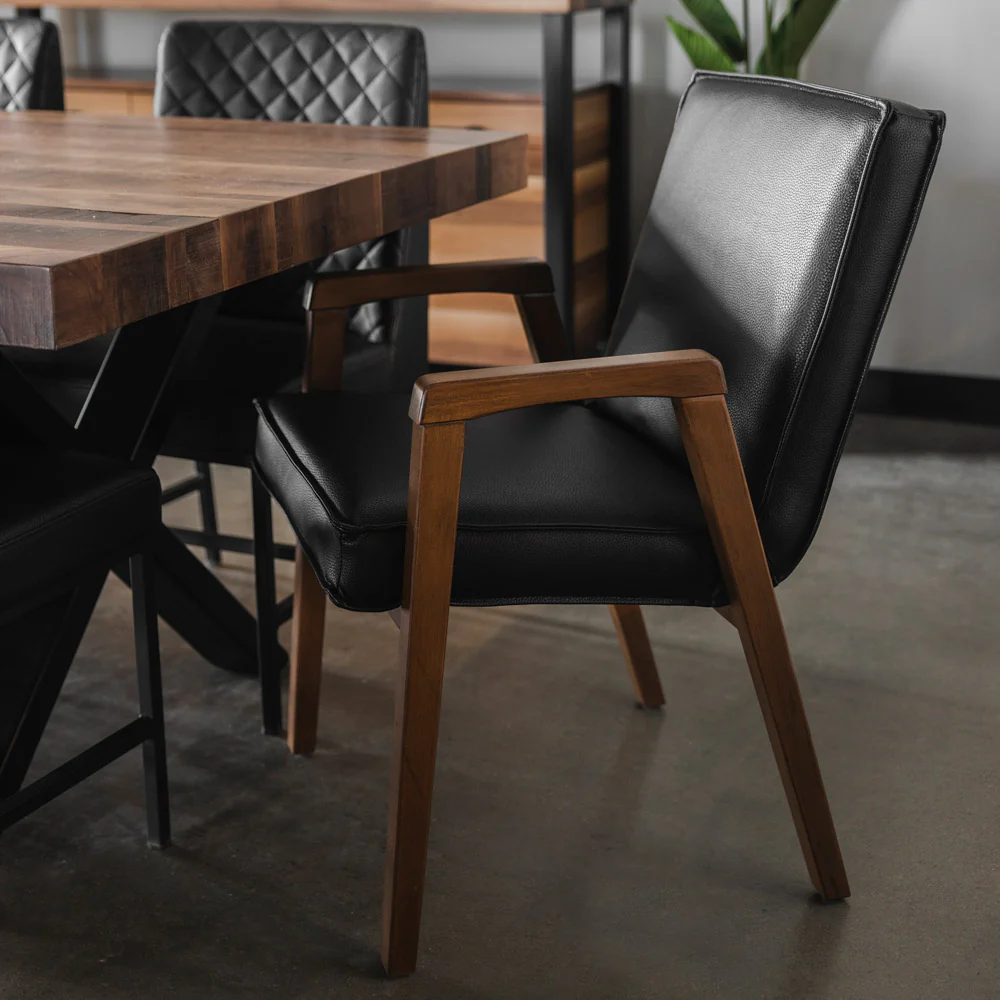 Chaise de cuisine en cuir végane noir - Panama - Image 7