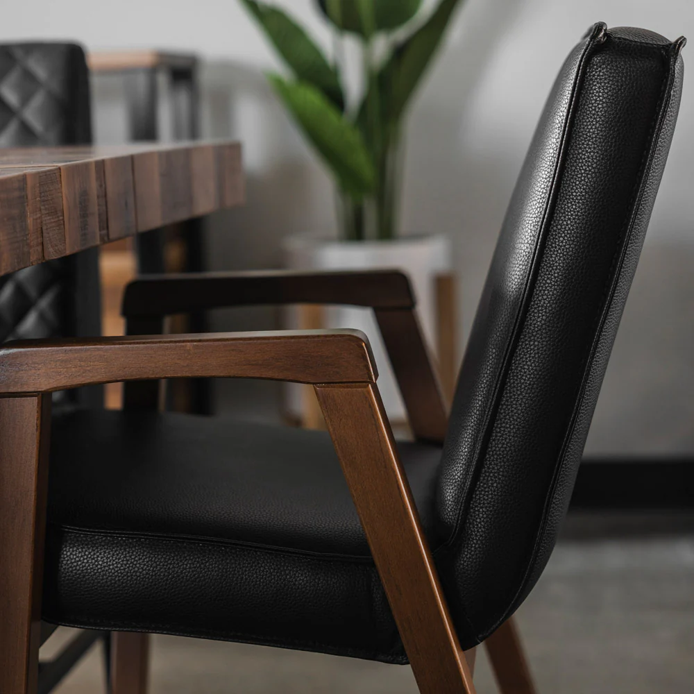Chaise de cuisine en cuir végane noir - Panama - Image 8