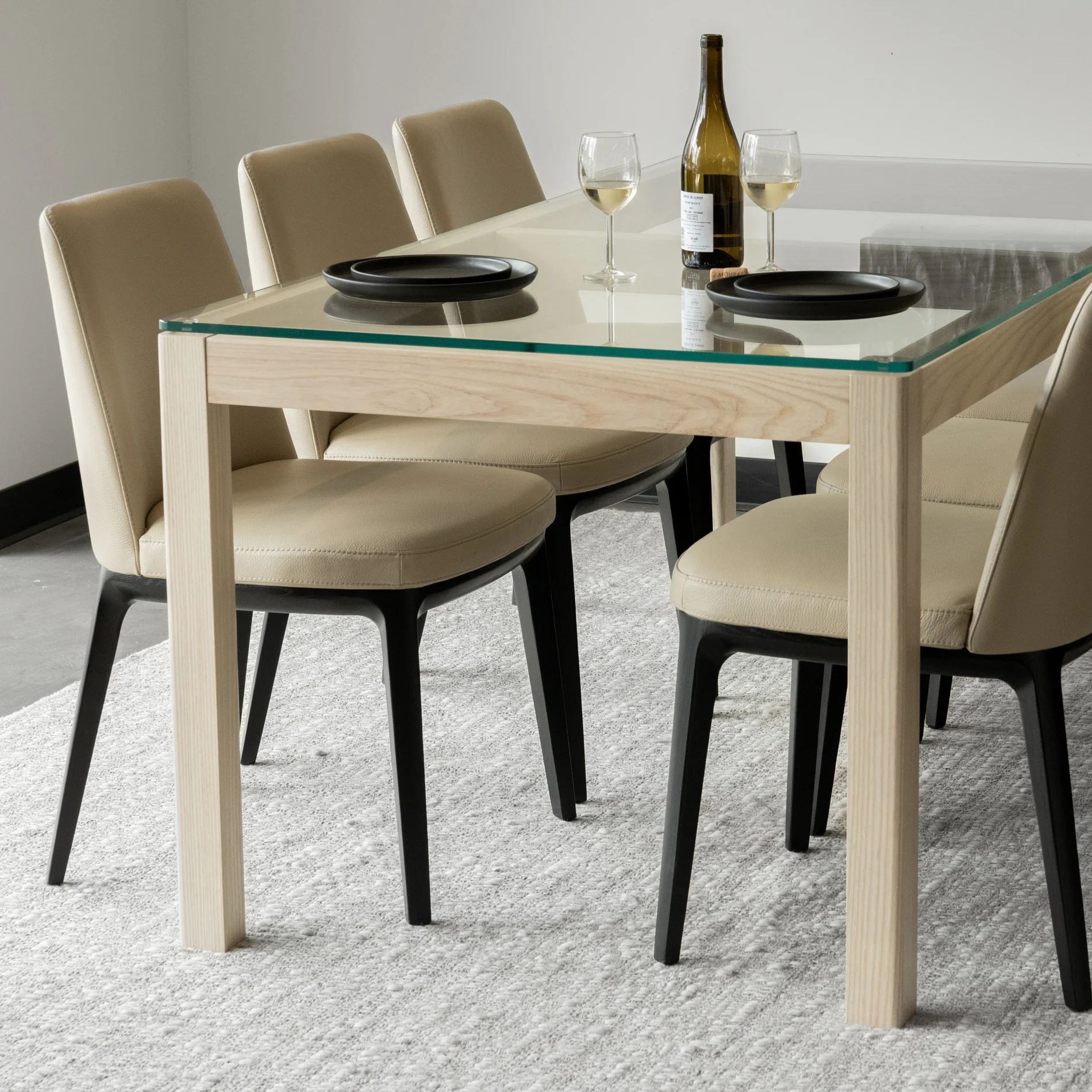 Chaise de cuisine en cuir taupe - Tessa - Image 11