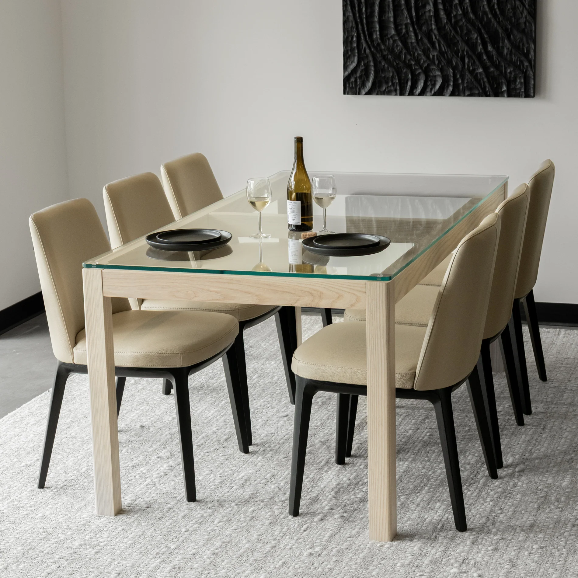 Chaise de cuisine en cuir taupe - Tessa - Image 12