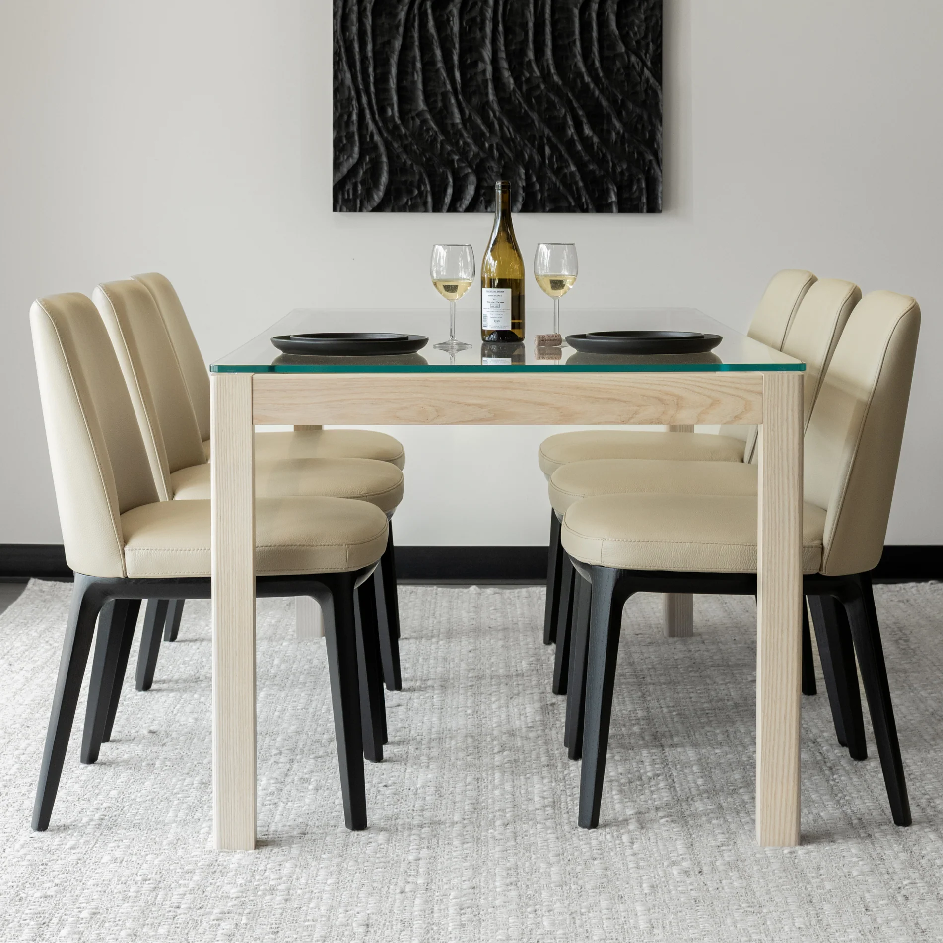Chaise de cuisine en cuir taupe - Tessa - Image 8