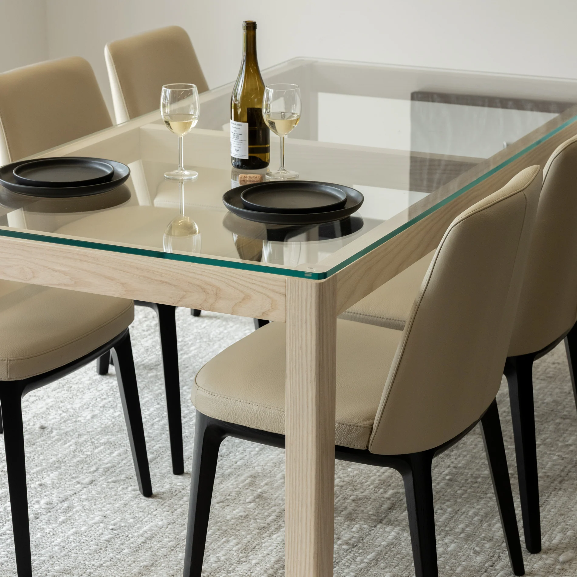 Chaise de cuisine en cuir taupe - Tessa - Image 9