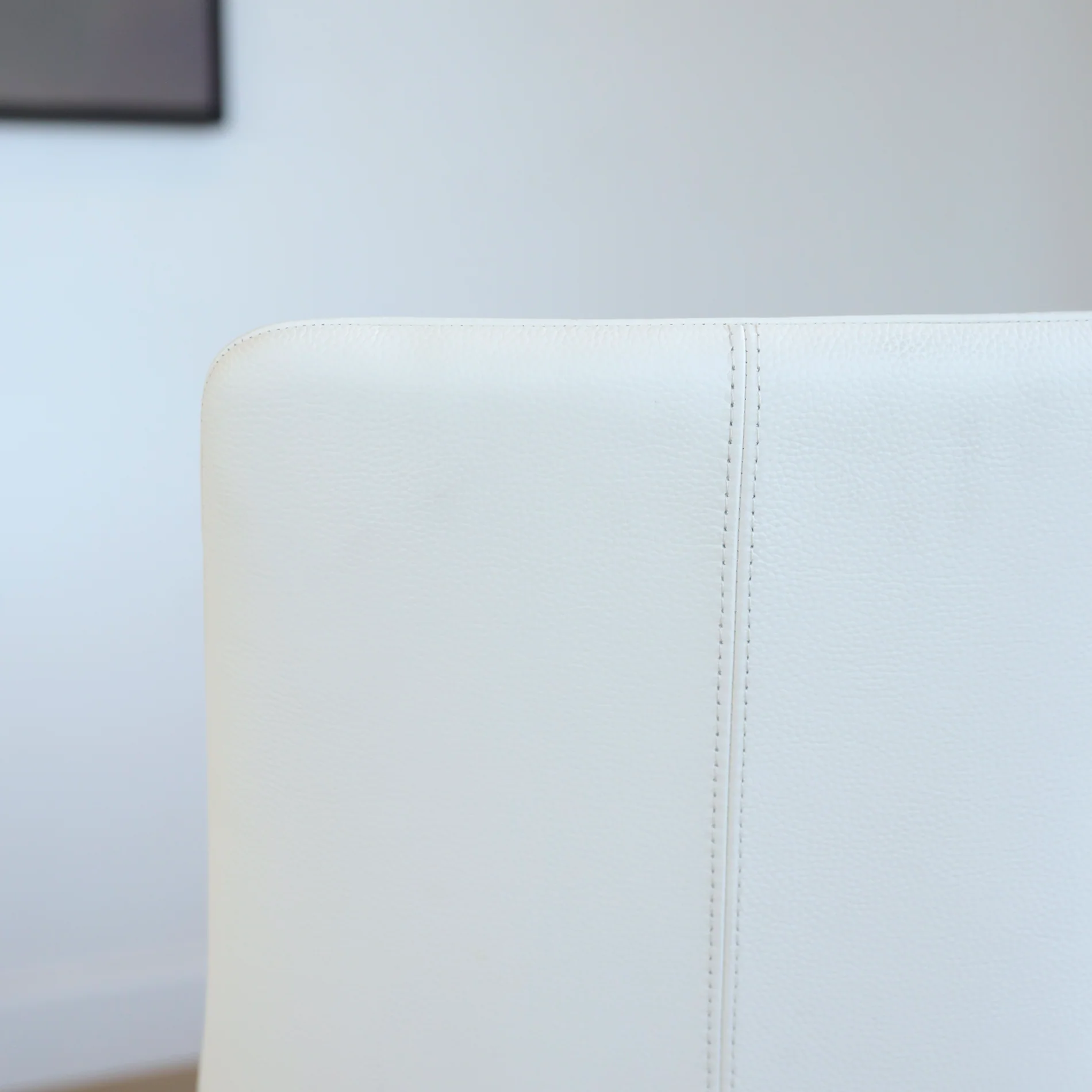Ensemble de 3 chaises de cuisine en cuir blanc - Iris - Image 7