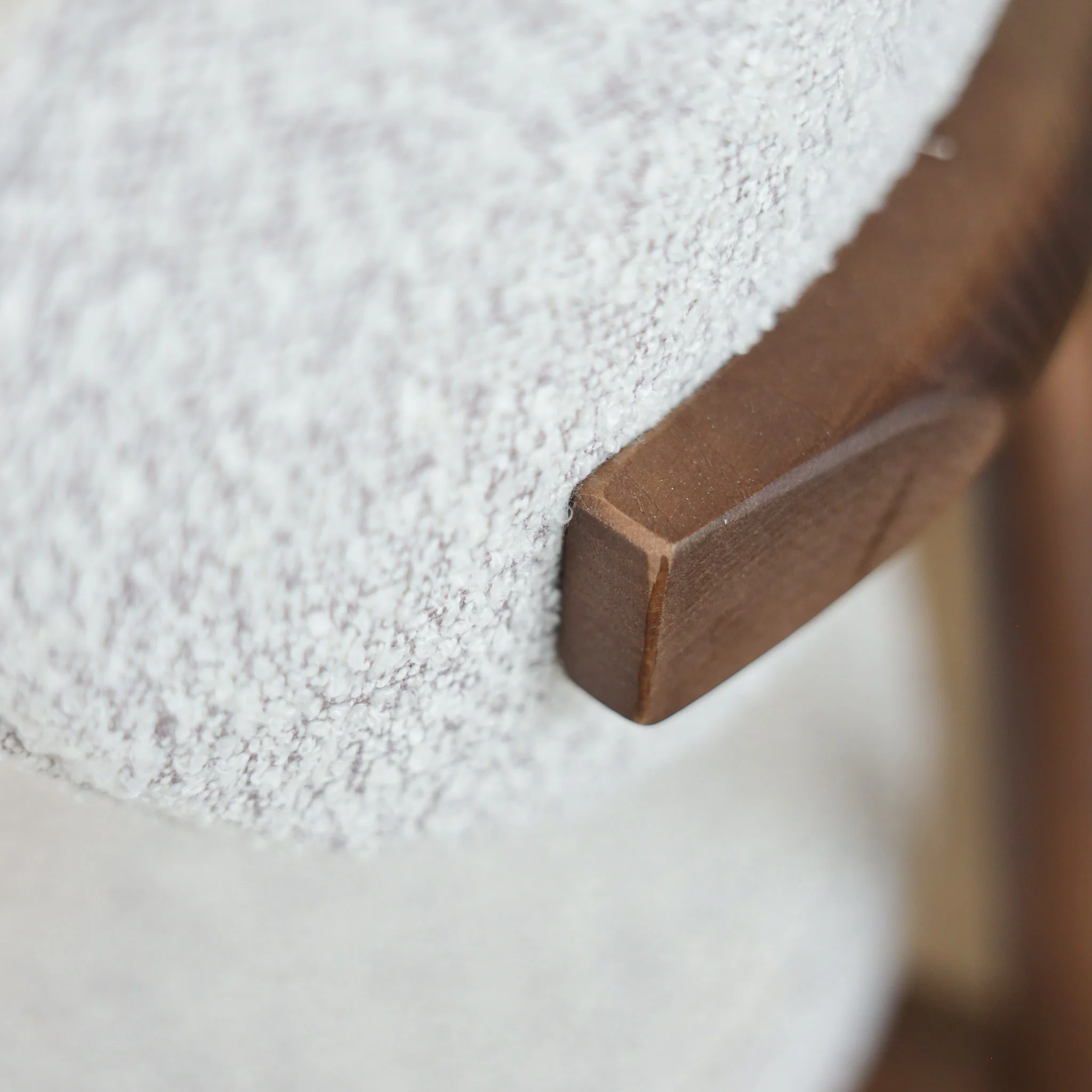 Ensemble de 6 chaises de cuisine en tissu bouclé ivoire - Lawford - Image 8