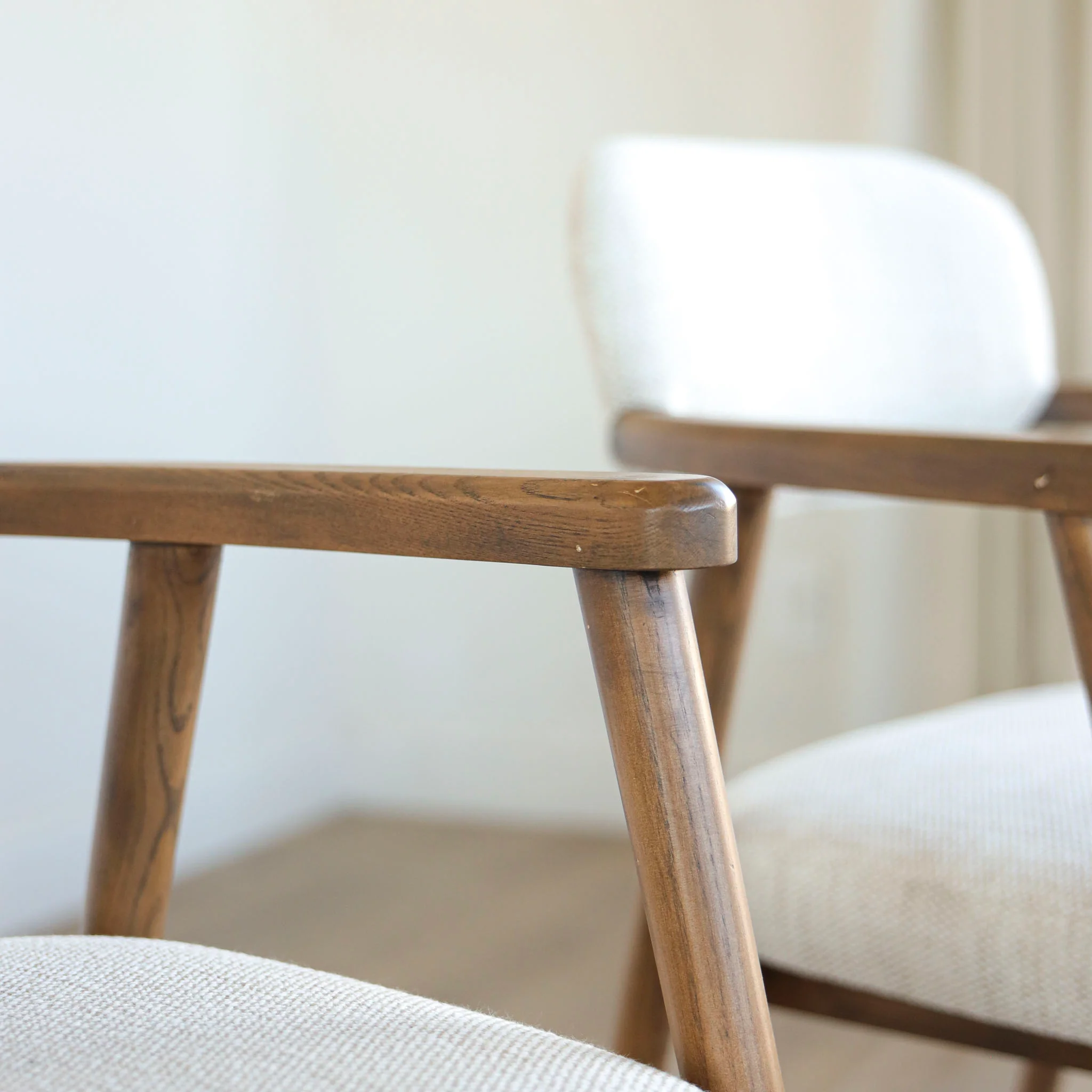 Ensemble de 3 chaises de cuisine en tissu avoine - Bradley - Image 10