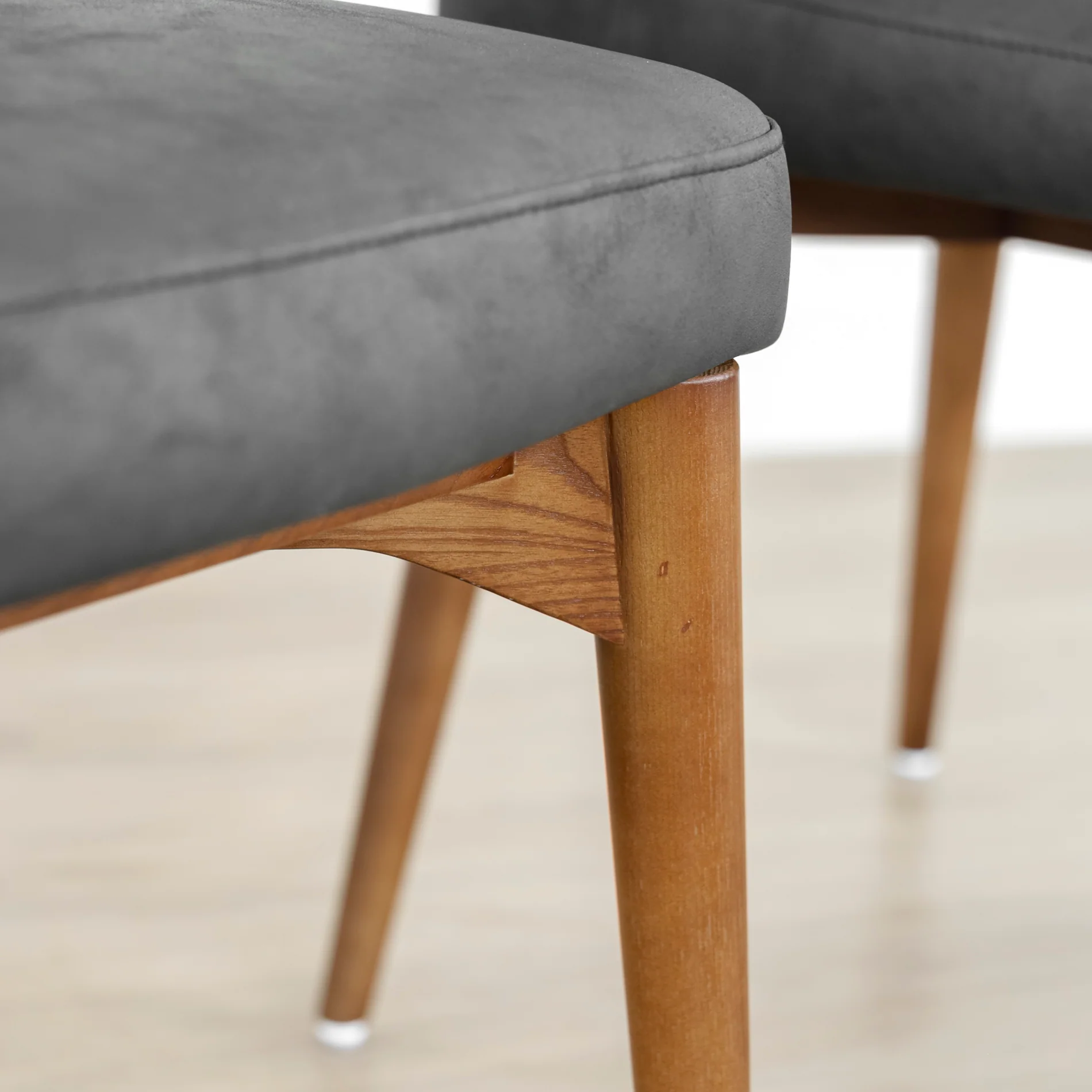 Ensemble de 2 chaises de cuisine en cuir végane noir - Odile - Image 3