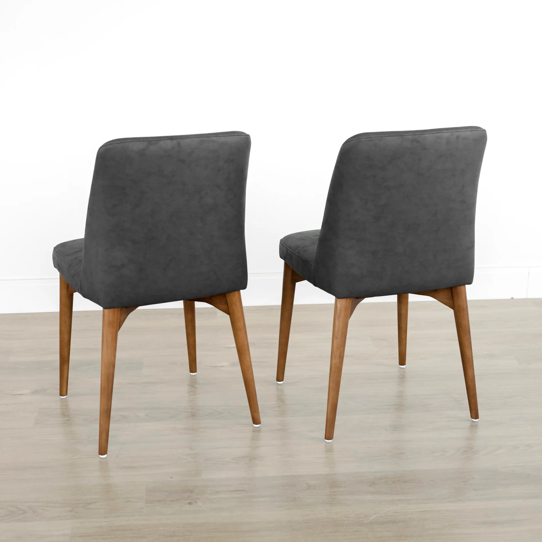 Ensemble de 2 chaises de cuisine en cuir végane noir - Odile - Image 4