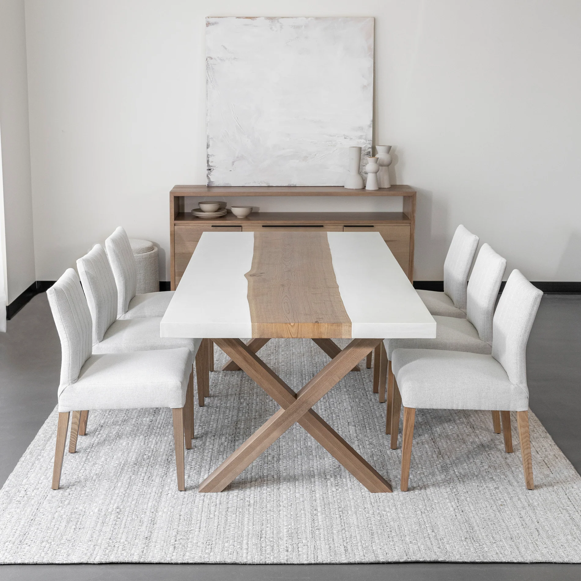 Table de cuisine en béton et frêne - Kénogami - Image 2