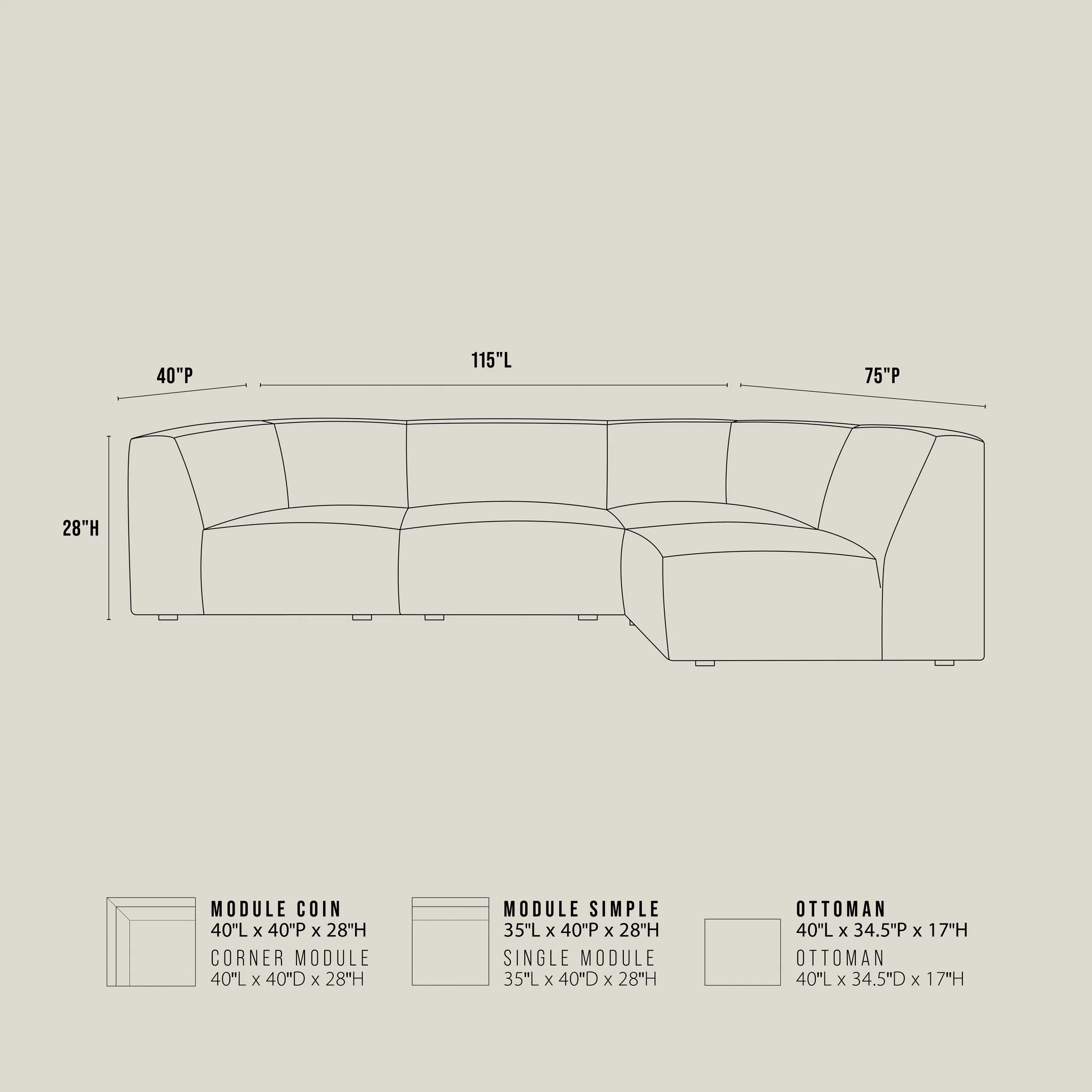 Modulaire Maverick en cuir cognac - Image 6