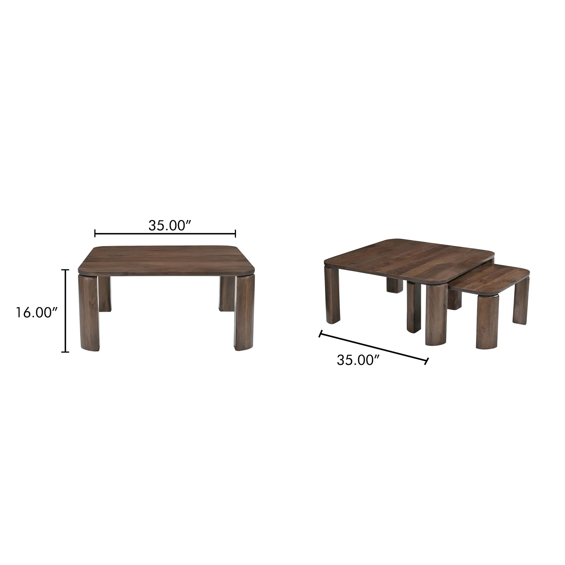 Ensemble de tables basses en manguier foncé - Anthony - Image 18