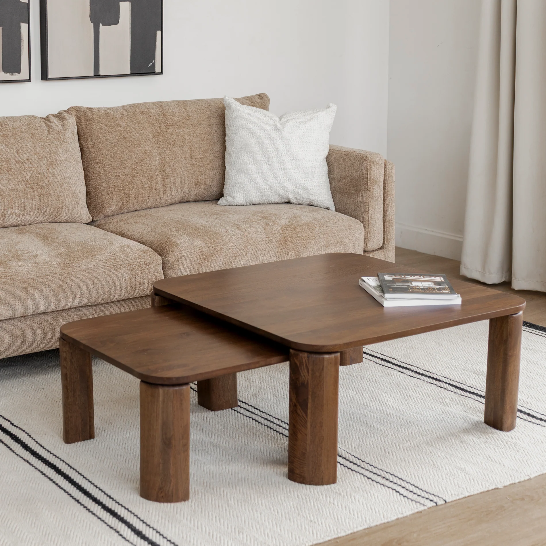 Ensemble de tables basses en manguier foncé - Anthony - Image 3