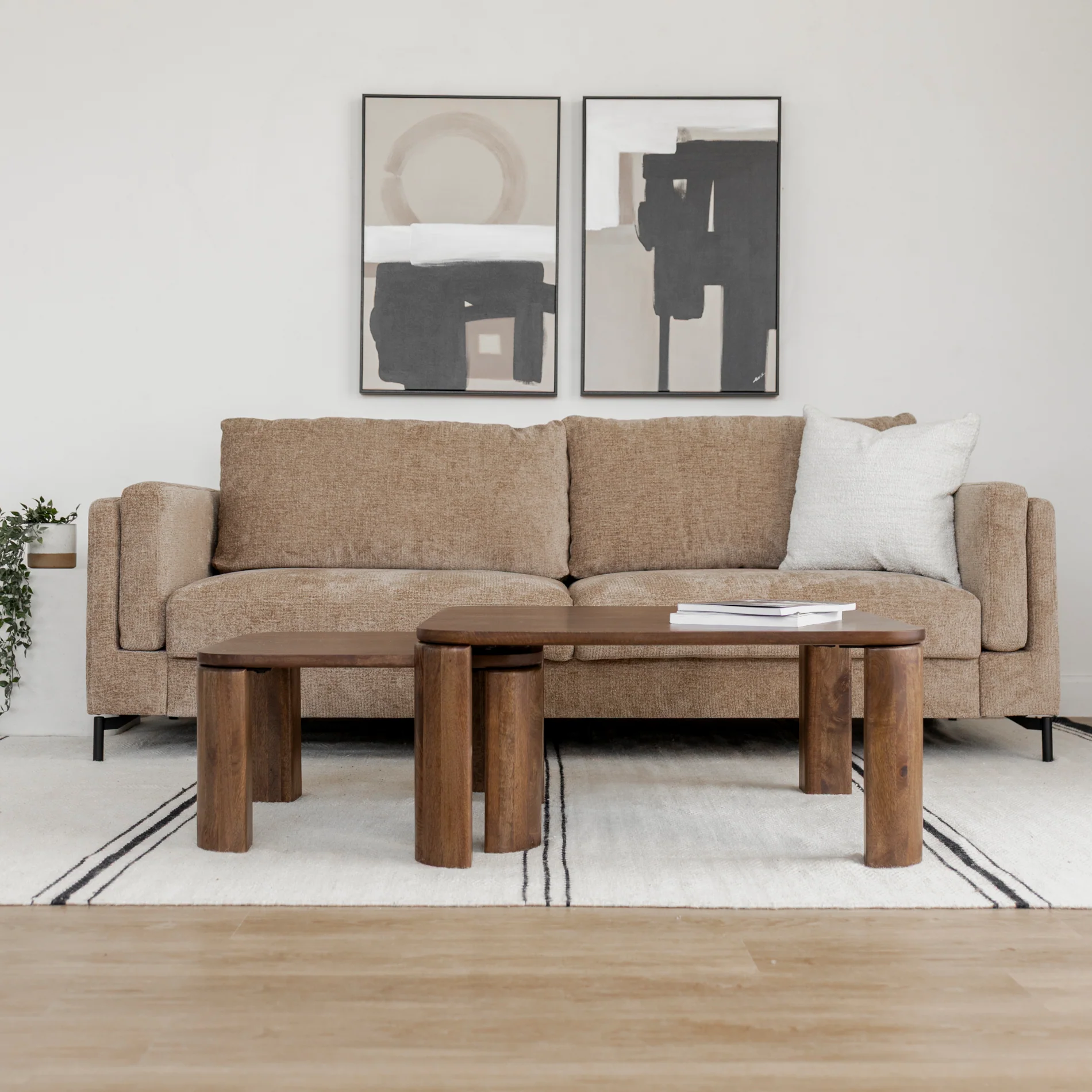 Ensemble de tables basses en manguier foncé - Anthony - Image 5