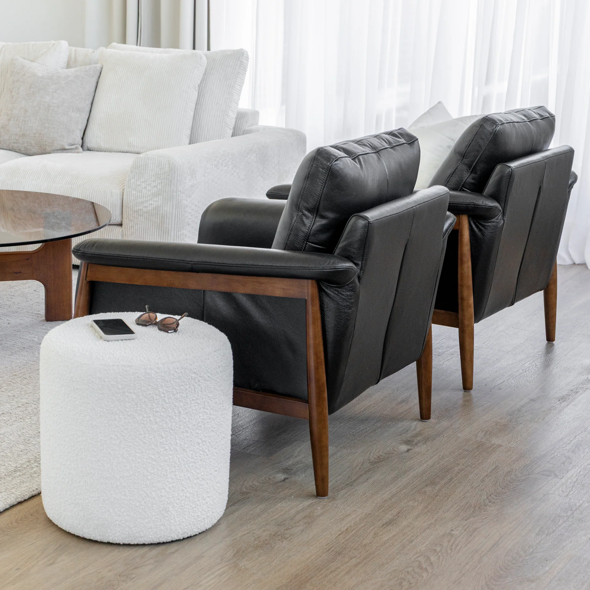 Fauteuil en cuir noir - Arnold - Image 12
