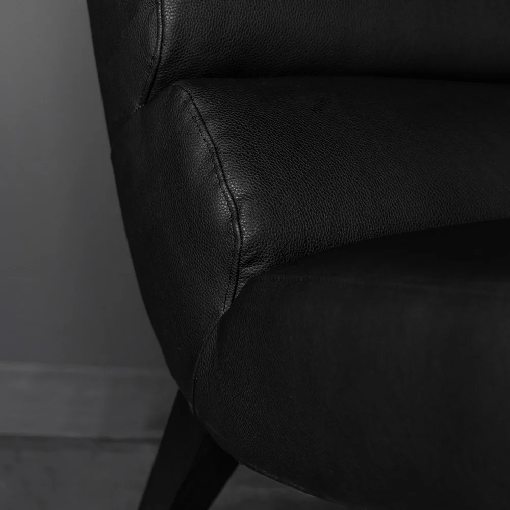 Fauteuil en cuir végane noir - Barry - Image 3