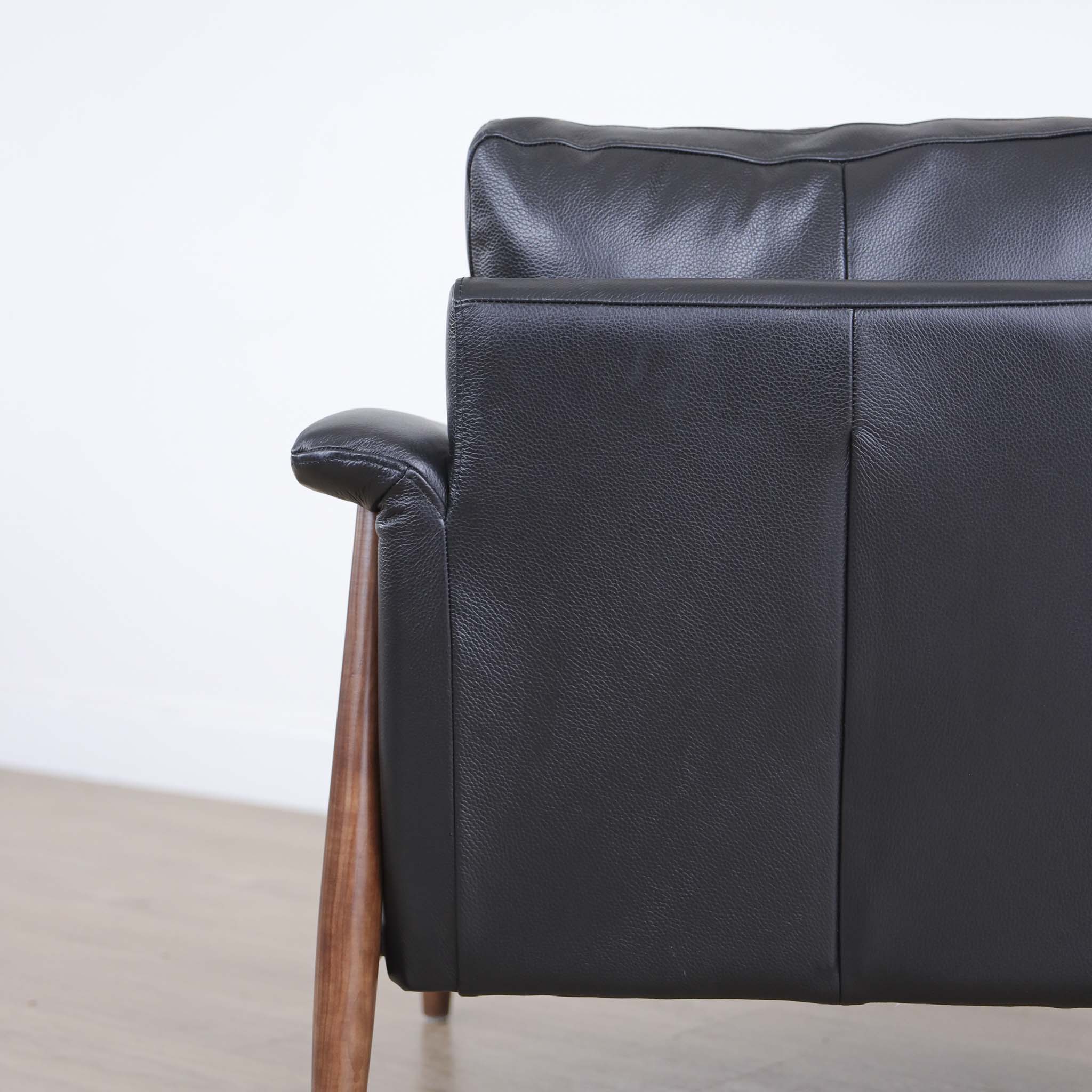 Fauteuil en cuir noir - Arnold - Image 4