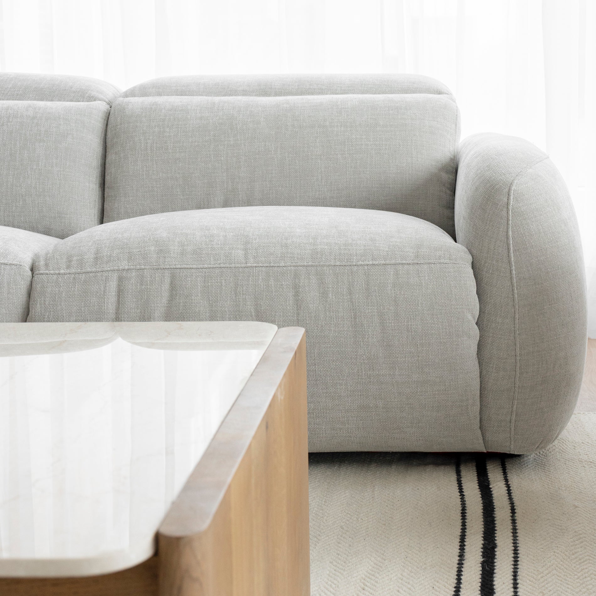 Sectionnel inclinable Austin en tissu duvet d'oie - Image 10