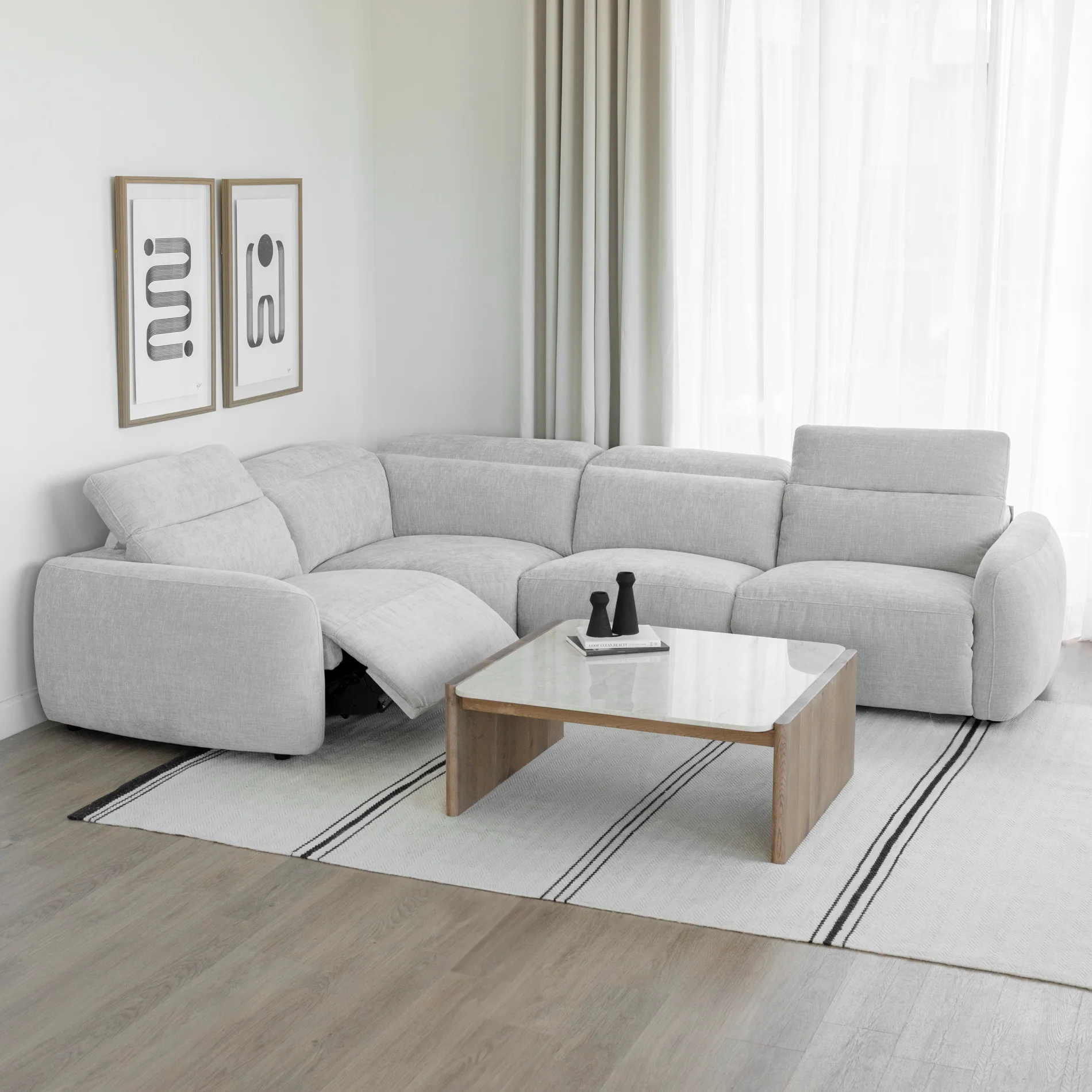 Sectionnel inclinable Austin en tissu duvet d'oie - Image 11