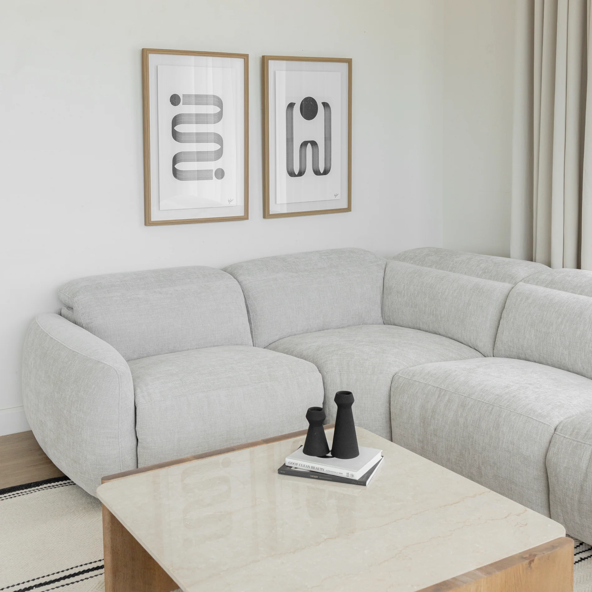 Sectionnel inclinable Austin en tissu duvet d'oie - Image 12