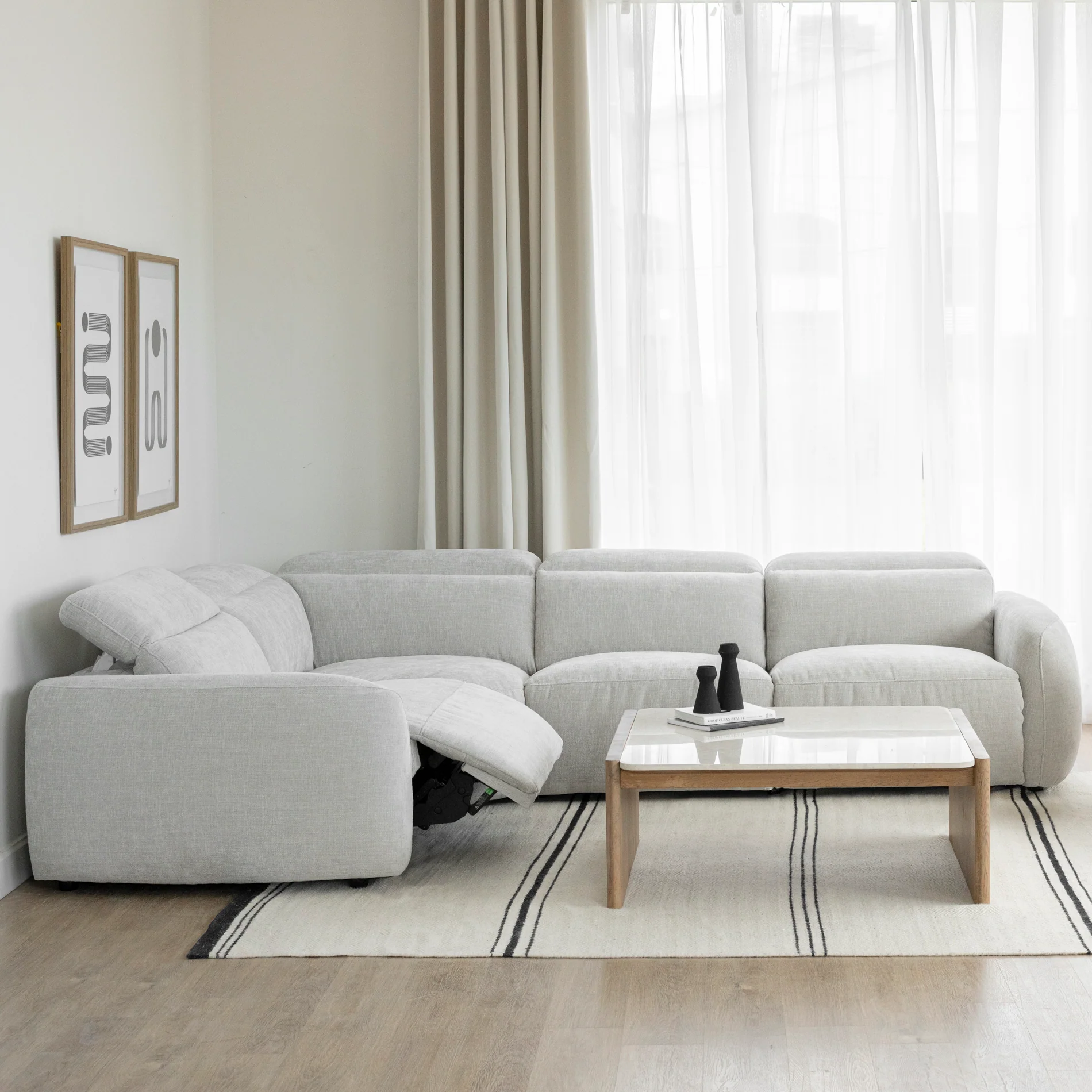 Sectionnel inclinable Austin en tissu duvet d'oie - Image 13