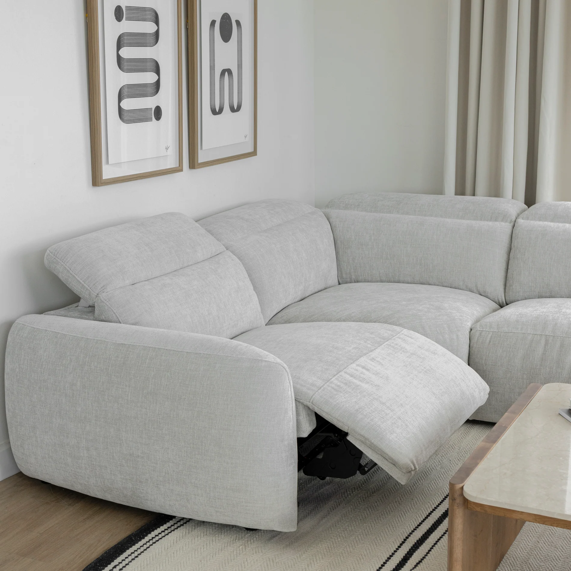 Sectionnel inclinable Austin en tissu duvet d'oie - Image 14