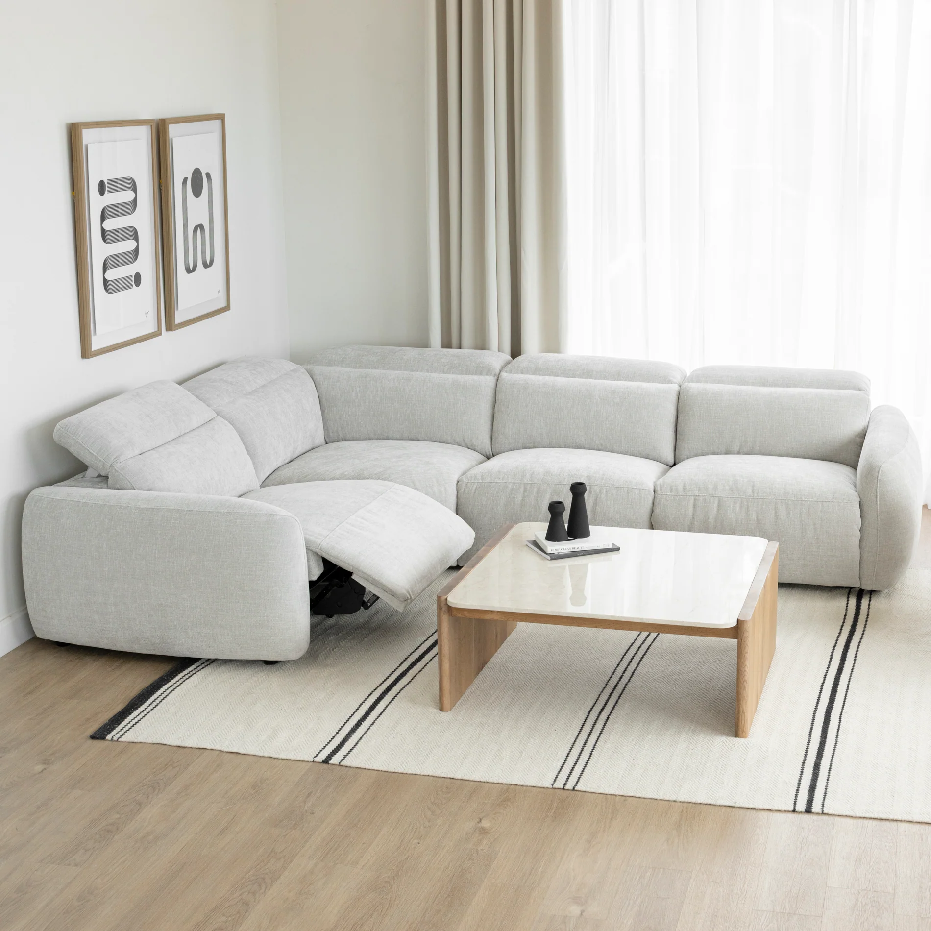 Sectionnel inclinable Austin en tissu duvet d'oie - Image 15